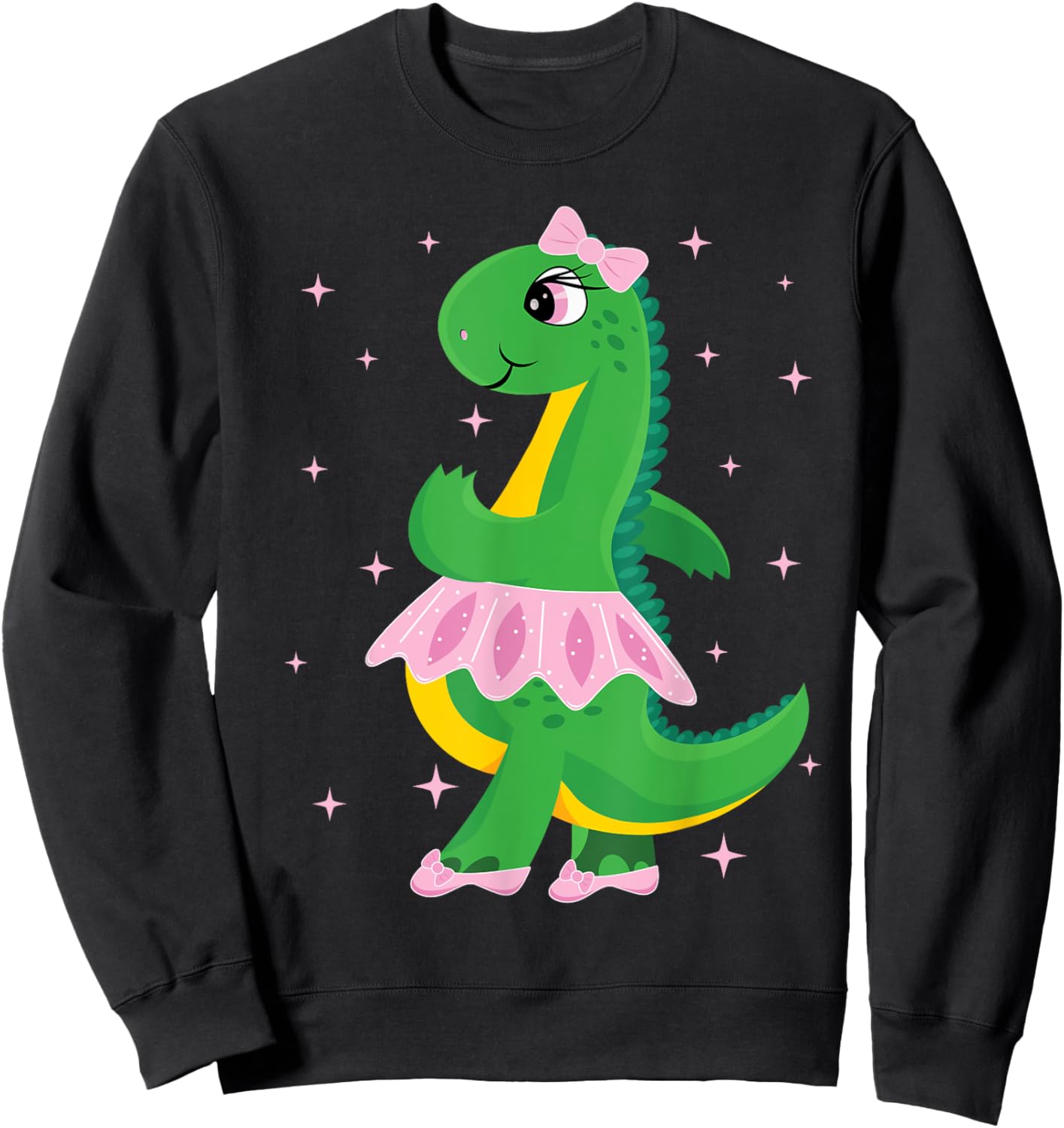 Cute Dinosaur Ballerina in Tutu Sweatshirt - Sweatshirt | Black