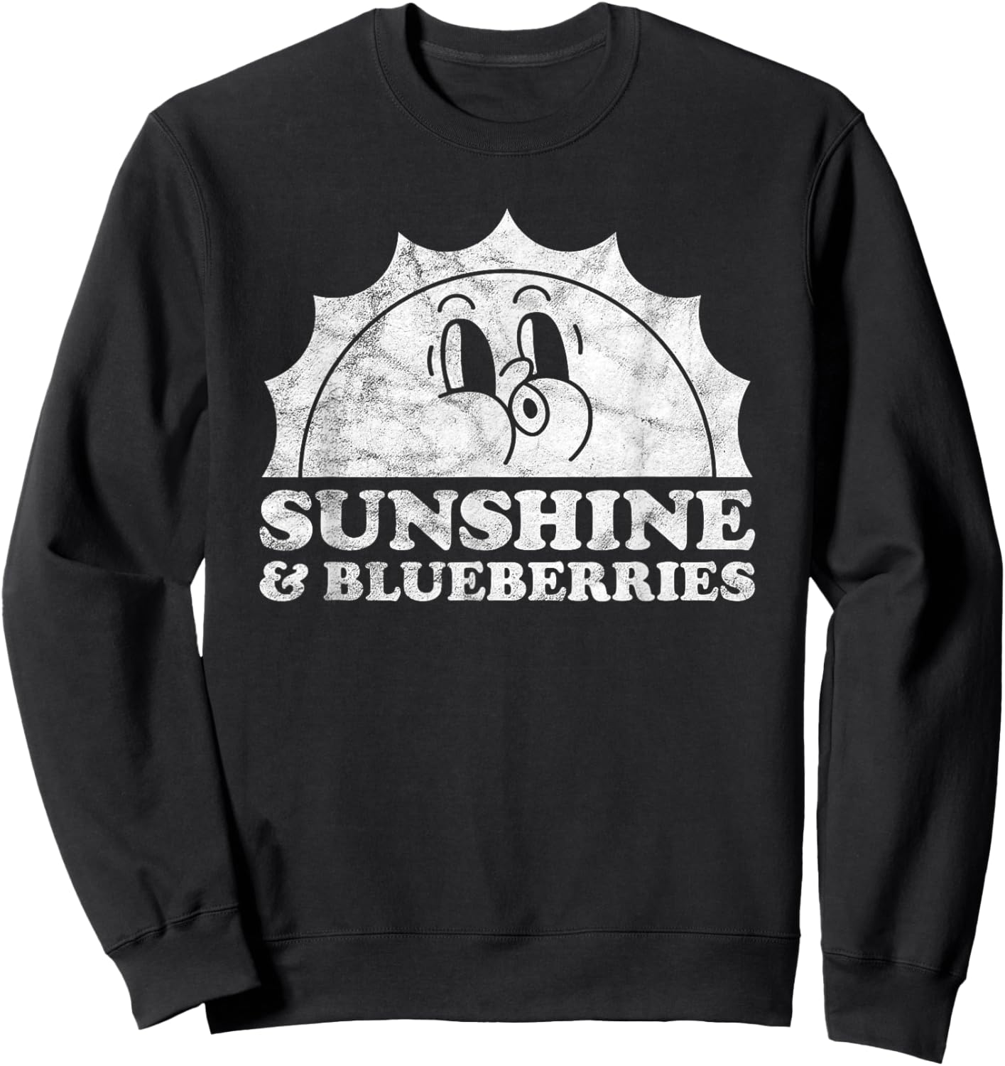 Sunshine and Blueberries Retro Vintage Sun Blueberry Men Women Kids Sweatshirt - Sweatshirt | Black