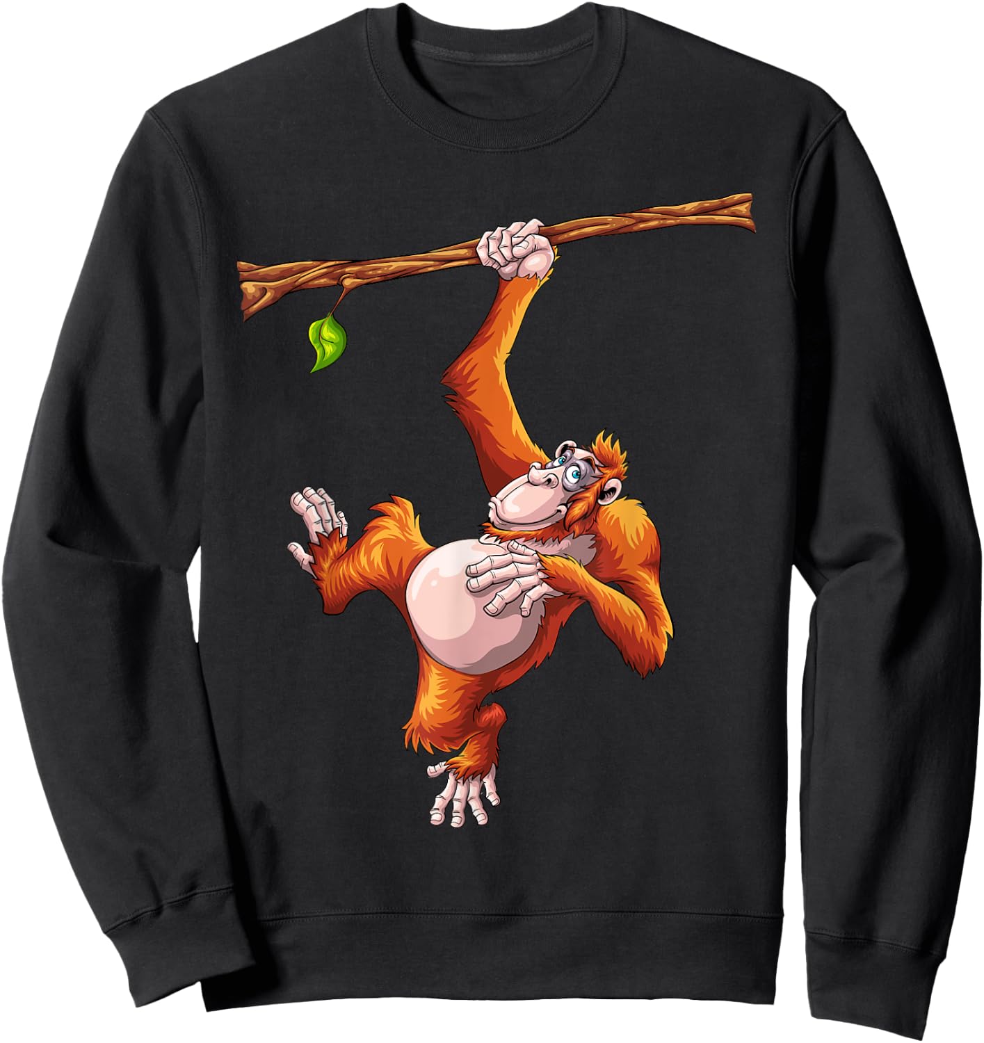 Cool Orangutan Art Women Kids Orangutan Apes Lover Sweatshirt - Sweatshirt | Black