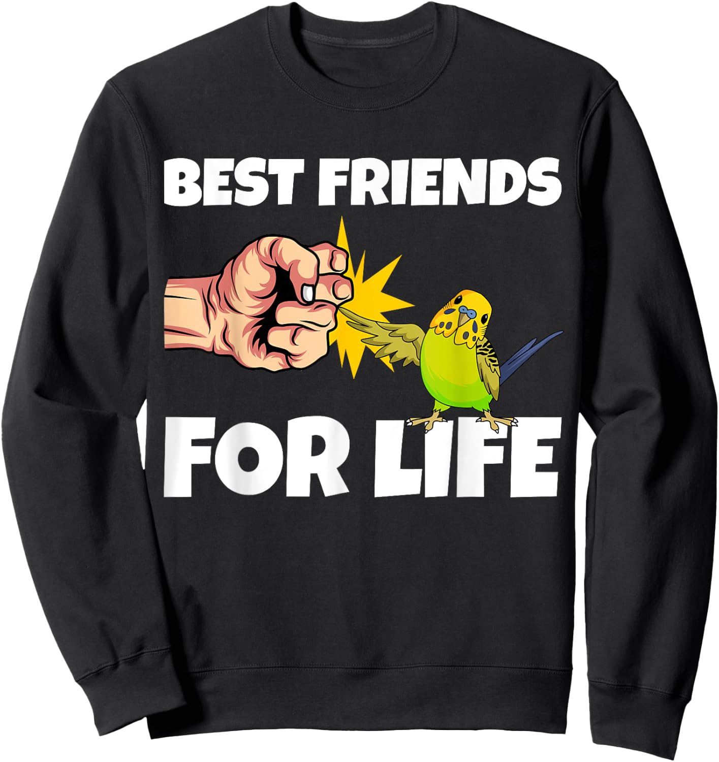 Budgie Best Friends for Life Parakeet Budgerigar Gift Sweatshirt - Sweatshirt | Black