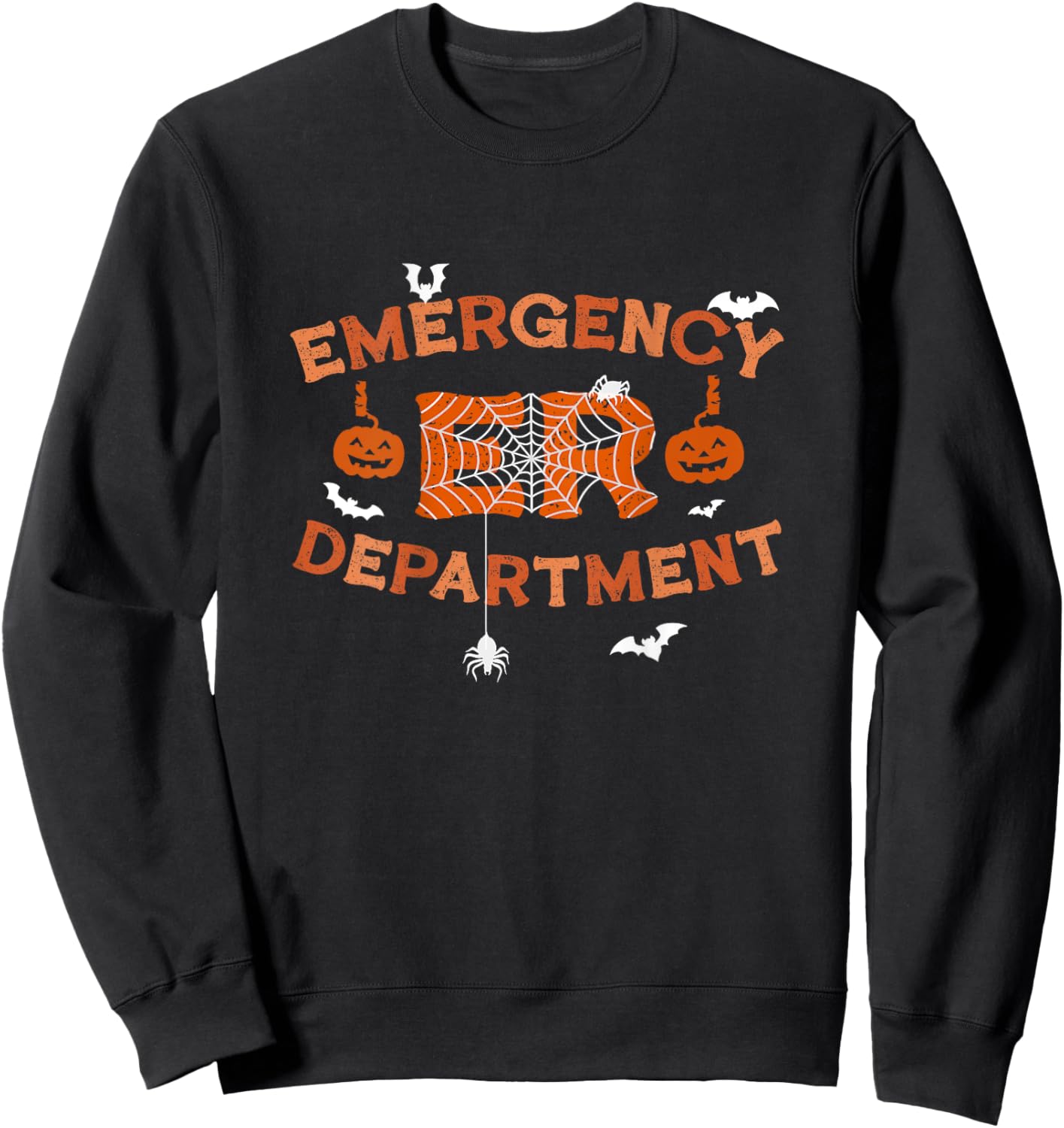 Halloween Emergency Department Emergency Room Nurse Back Of Sweatshirt - Sweatshirt | Black