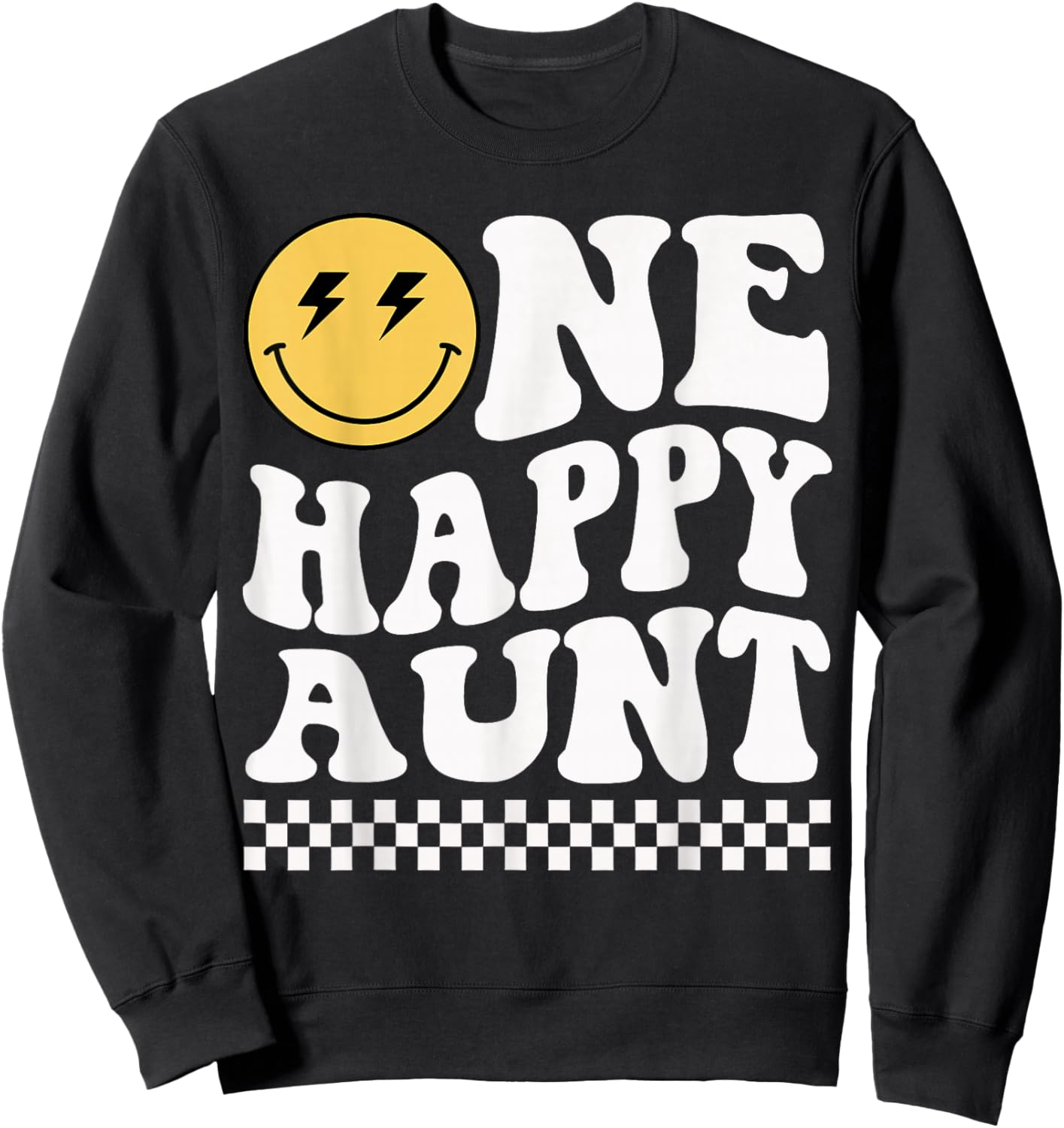 One Happy Dude Aunt 1st Birthday Family Matching Sweatshirt - Sweatshirt | Black