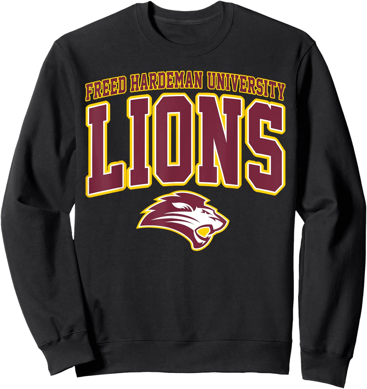 Freed-Hardeman University Lions Arch Vintage Sports Design Sweatshirt - Sweatshirt | Black