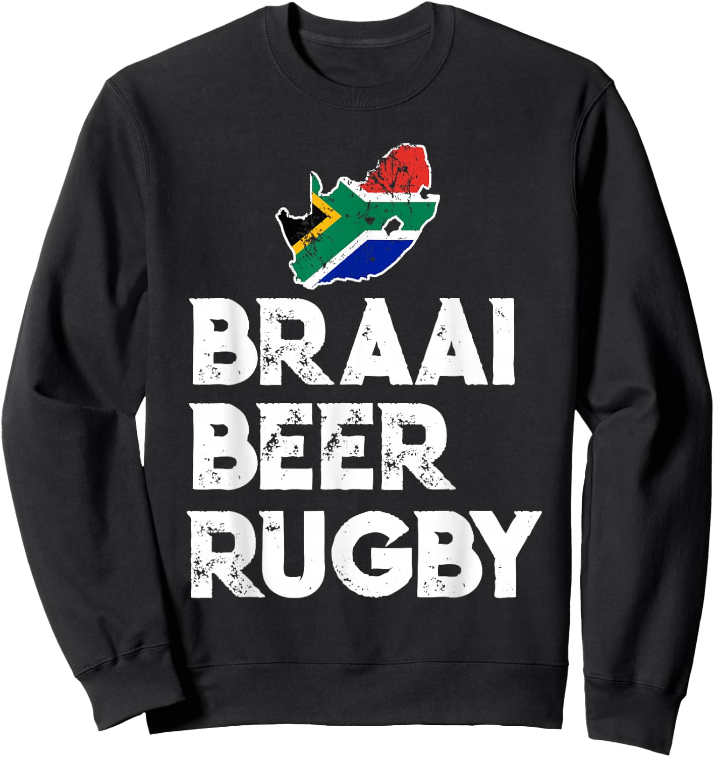 South African Braai Beer Rugby Flag Patriotic Sweatshirt - Sweatshirt | Black
