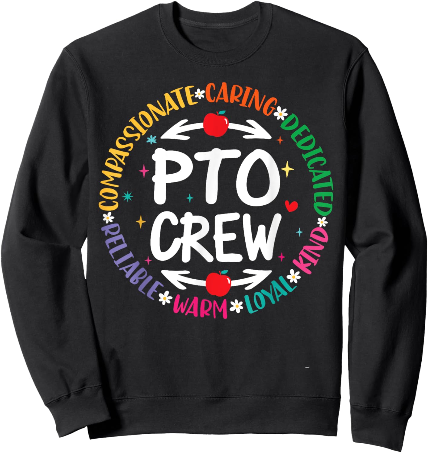 PTO Crew Parent Teacher Squad Group Volunteer Staff Matching Women Girls Kids Sweatshirt - Sweatshirt | Black