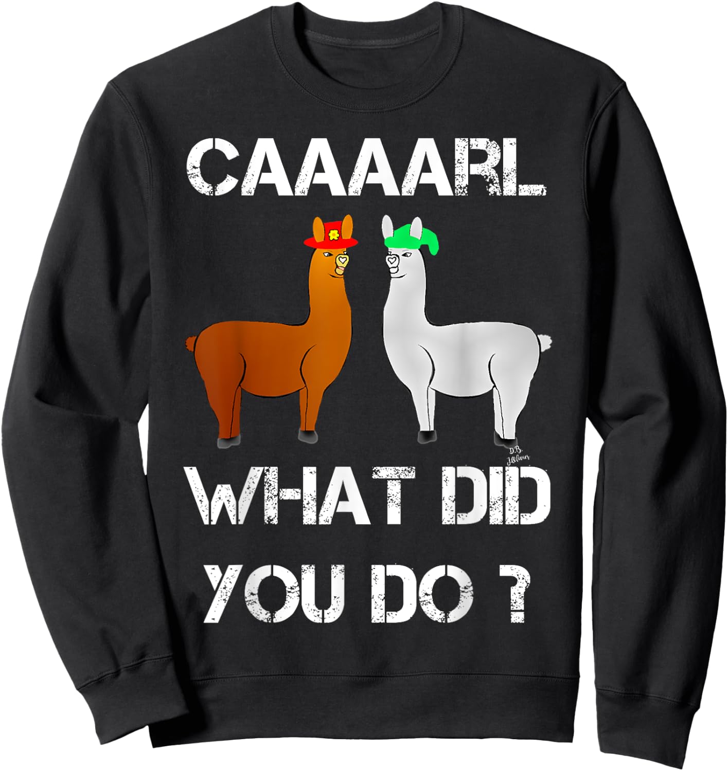Lamas mit Hütts Karl was du dan? Funny Lama Sweatshirt - Sweatshirt | Black