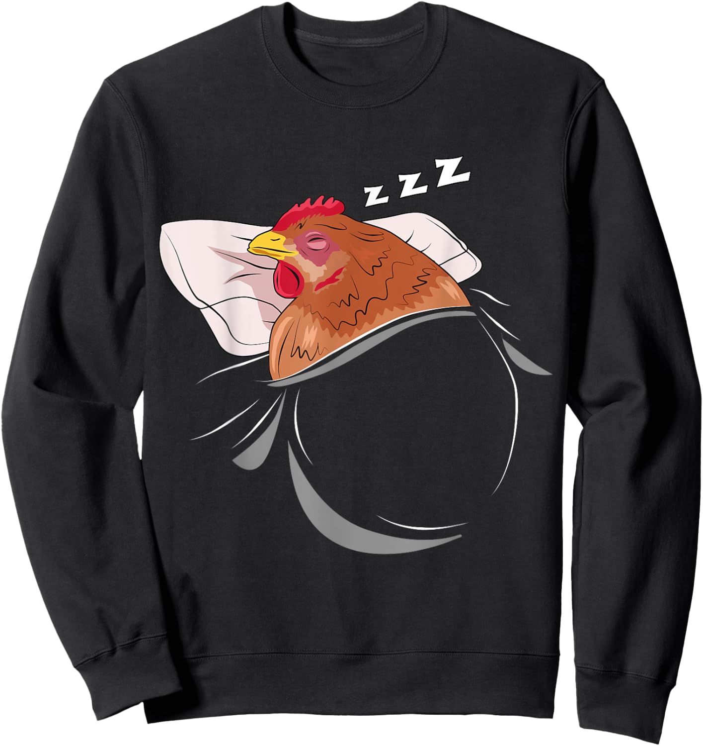 Chicken Sleeping Pajamas Nap PJs Outfit Farmer Gift Chicken Sweatshirt - Sweatshirt | Black