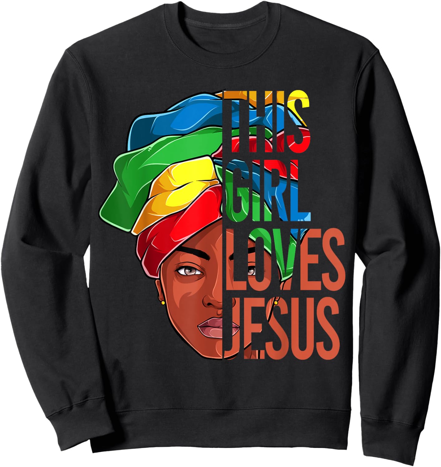 African American Apparel, Girl loves Jesus Christian Black Sweatshirt - Sweatshirt | Black