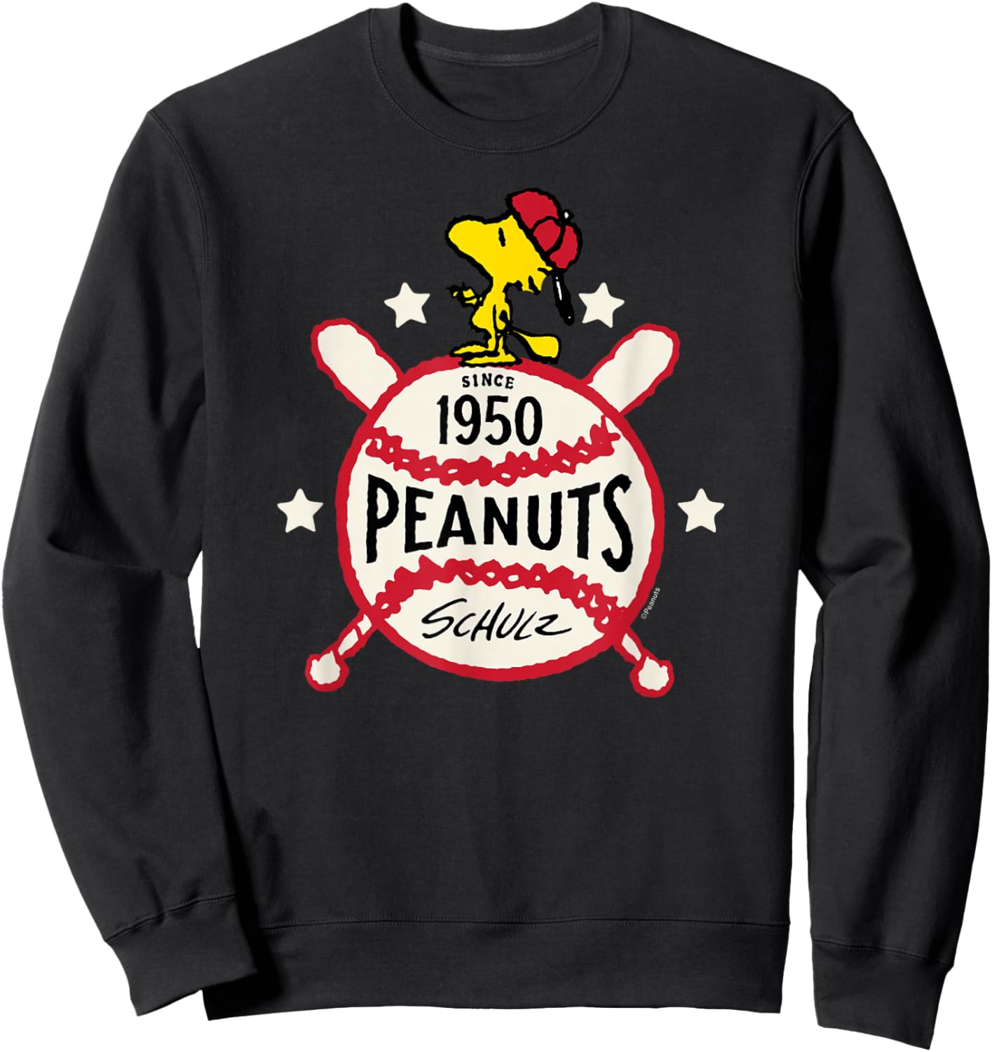 Peanuts - Woodstock 1950 Baseball Sweatshirt - Sweatshirt | Black