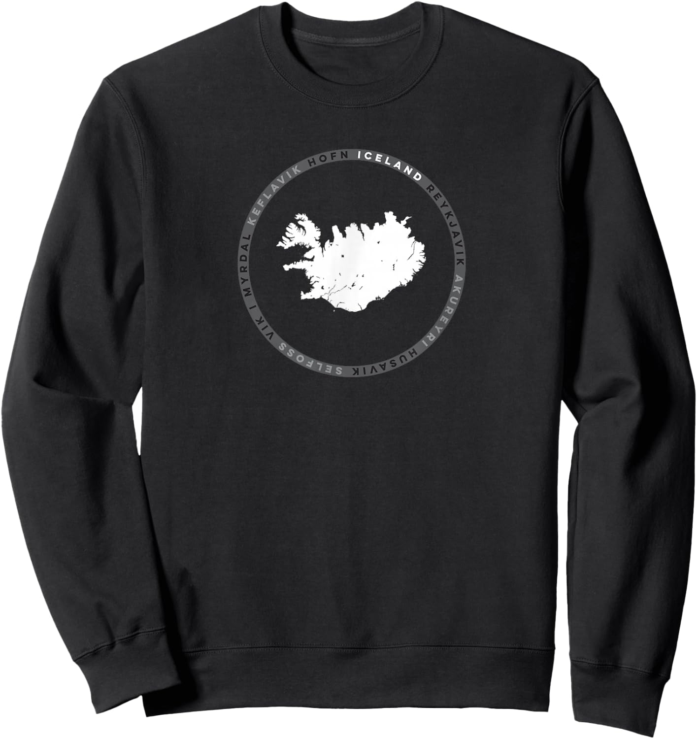 Iceland Graphic T Sweatshirt - Sweatshirt | Black