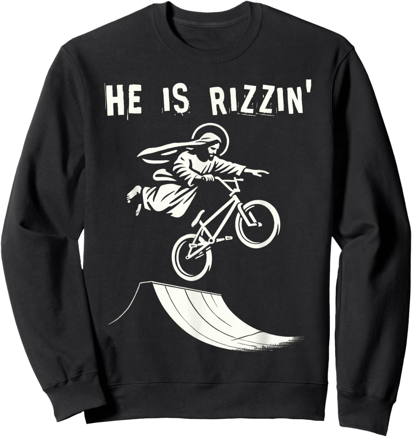 Bmx Jesus & bmx funny jesus christ christian bike ride kid Sweatshirt - Sweatshirt | Black