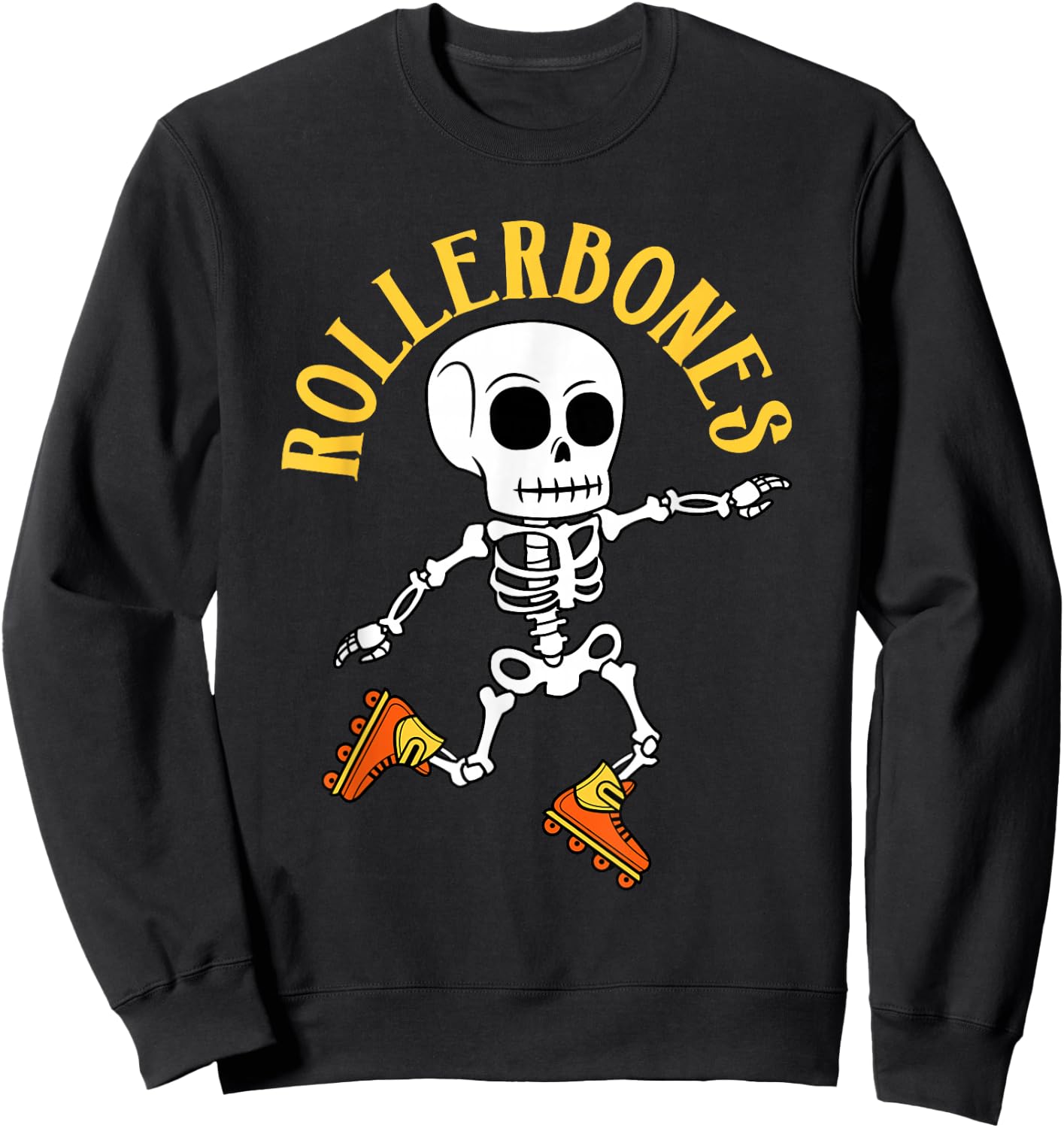 Rollerbones Funny Roller Skating Dancing Skeleton Gift Men Sweatshirt - Sweatshirt | Black
