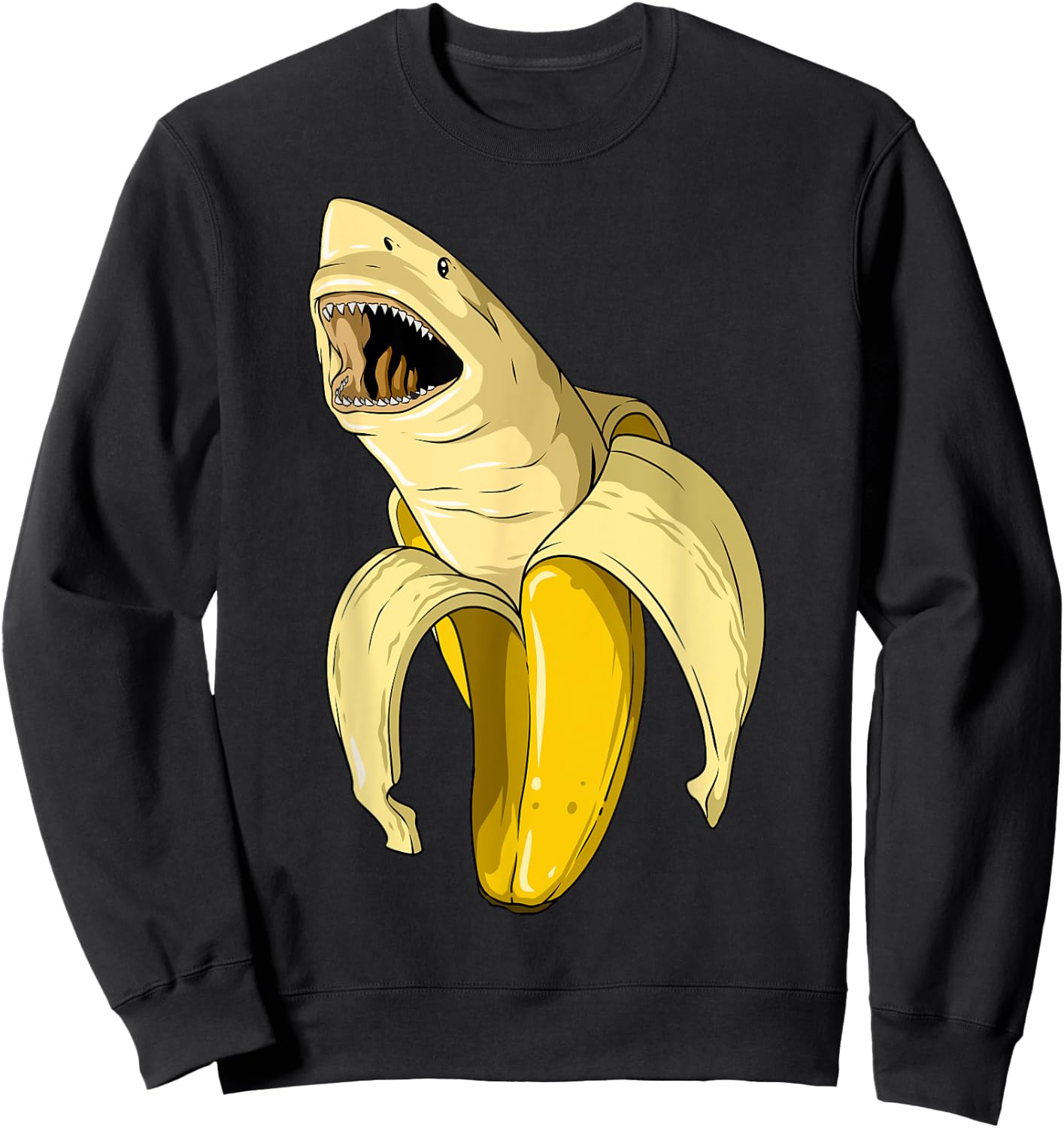 Banana Shark Banana Themed Party Shark Themed Party Sweatshirt - Sweatshirt | Black
