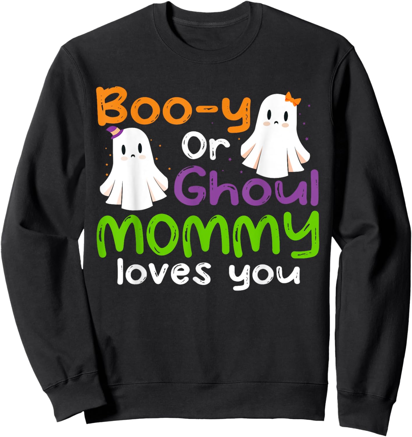 Halloween Booy Or Ghoul Mommy Gender Reveal baby shower Sweatshirt - Sweatshirt | Black