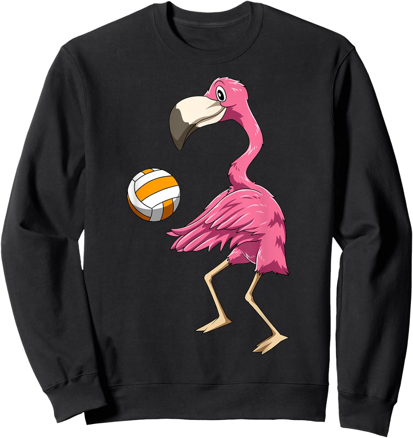 Flamingo Volleyball Flamingo Playing Volleyball Flamingo Sweatshirt - Sweatshirt | Black