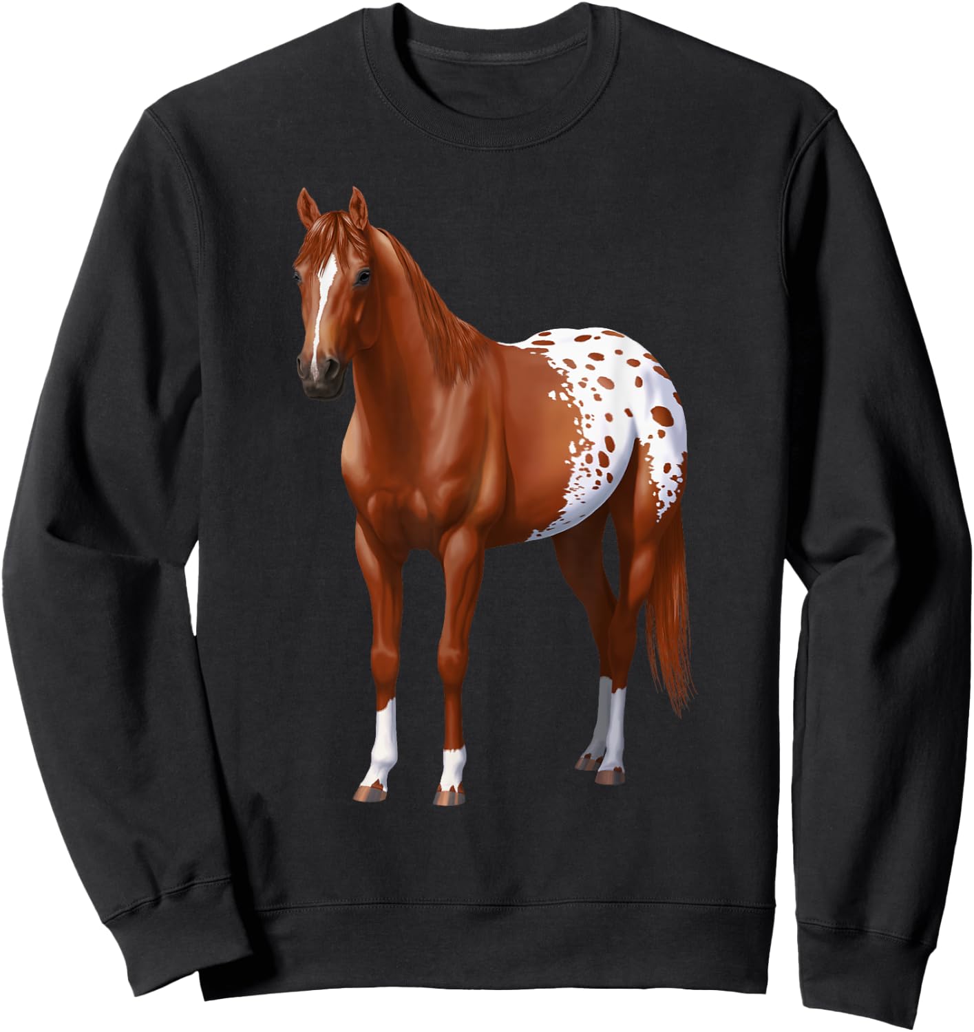 Chestnut Sorrel Blanket Appaloosa Horse Lover Gift Sweatshirt - Sweatshirt | Black