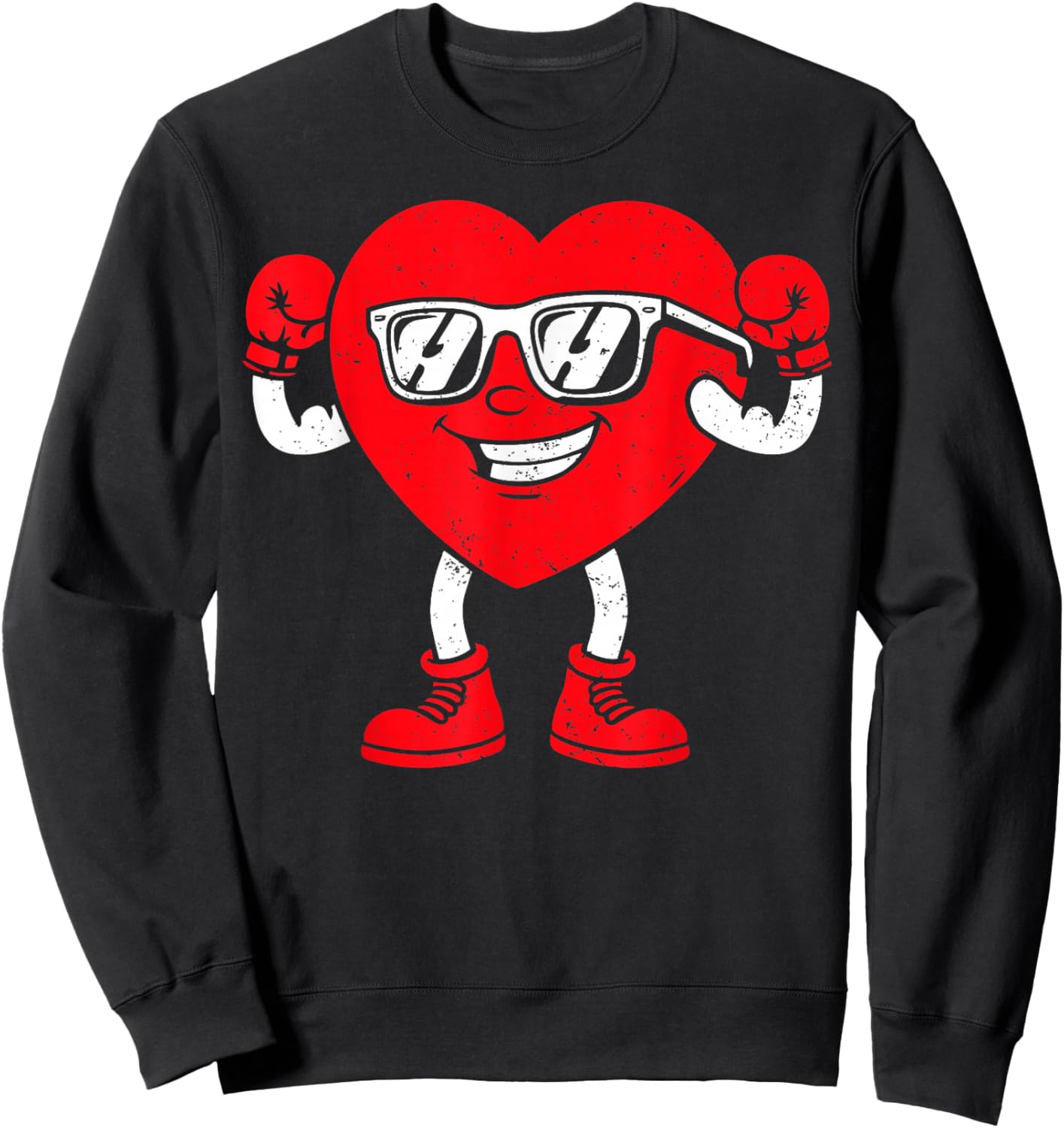 Happy Valentines Day Boxing Heart Matching Couples Sweatshirt - Sweatshirt | Black