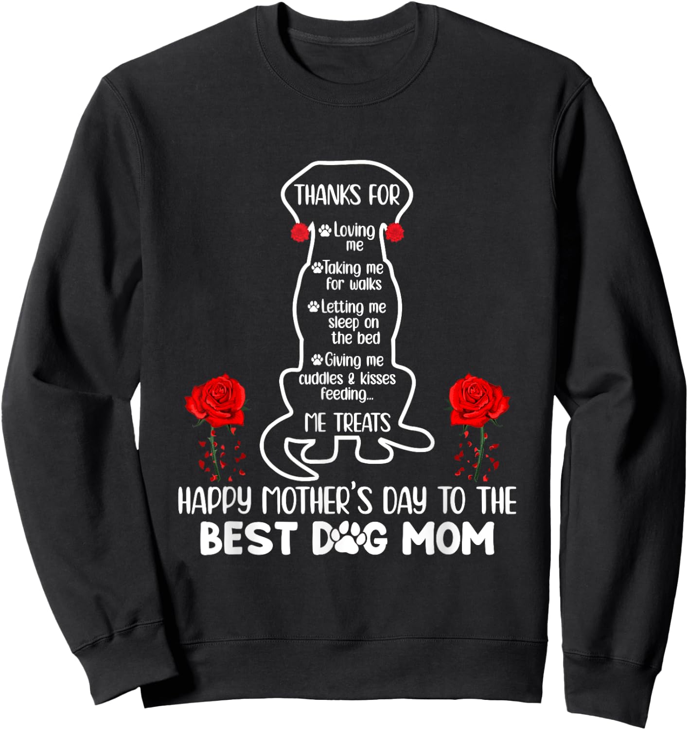 Happy Mother's Day Dog Mom Funny Mom Dog Owner Best Dog Mama Sweatshirt - Sweatshirt | Black