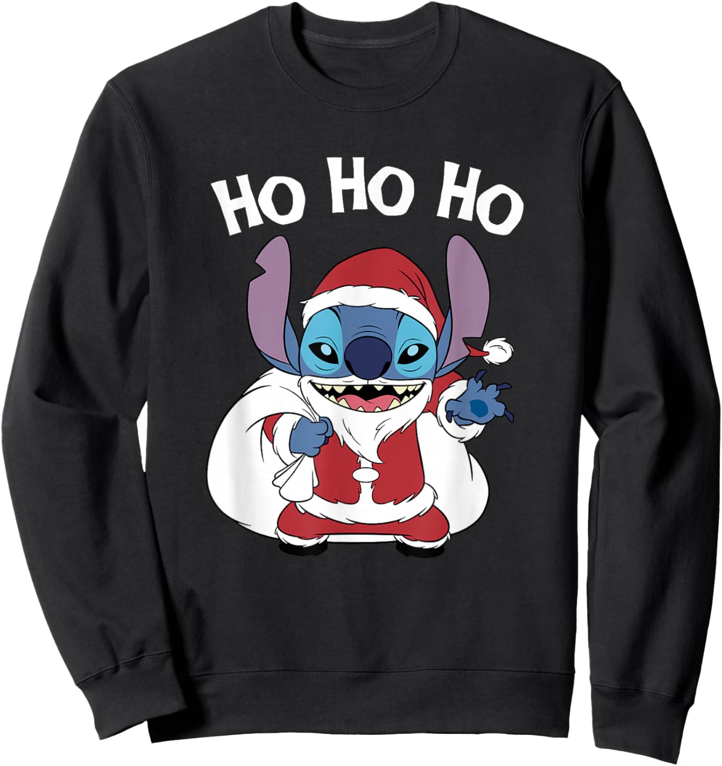 Disney Lilo & Stitch Christmas Santa Claus Stitch Ho Ho Ho Sweatshirt - Sweatshirt | Black