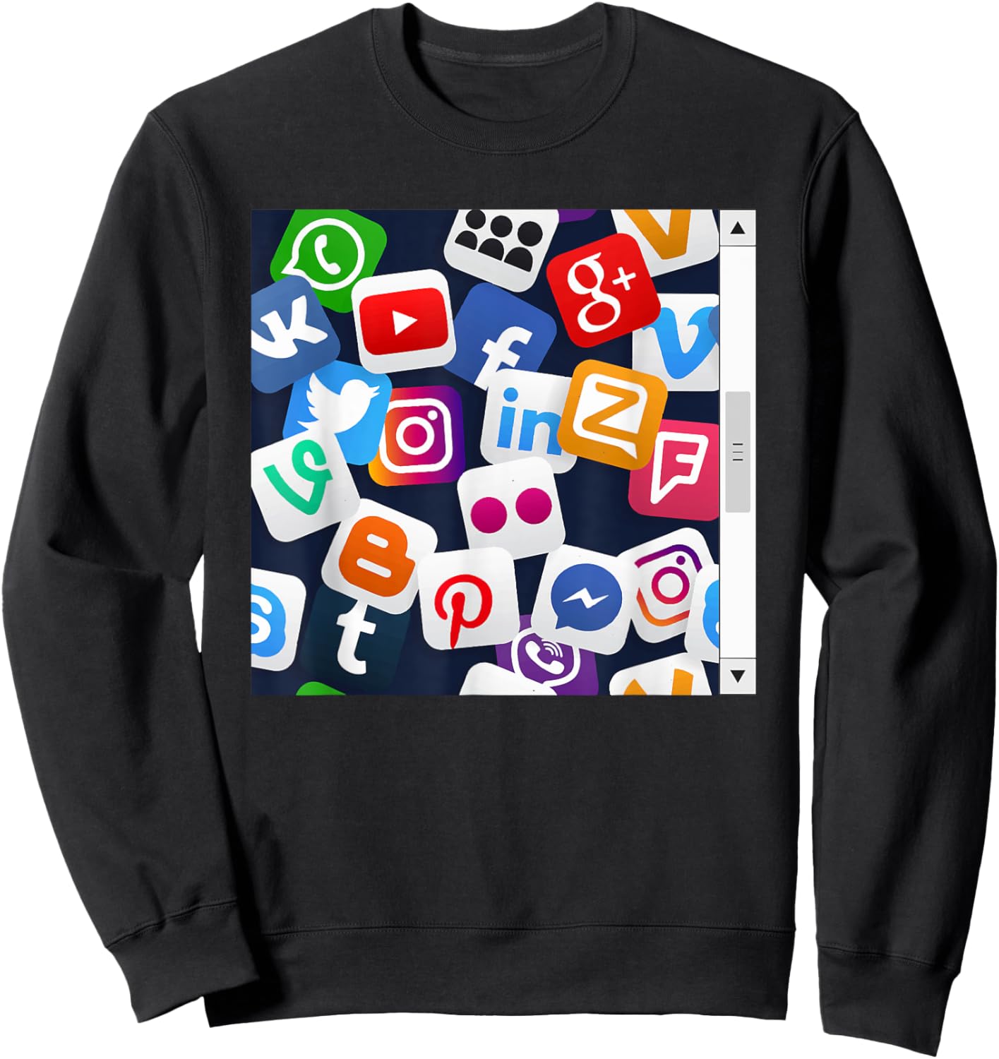 Social Media Feed Graphic Funny Teen Halloween Costume Sweatshirt - Sweatshirt | Black