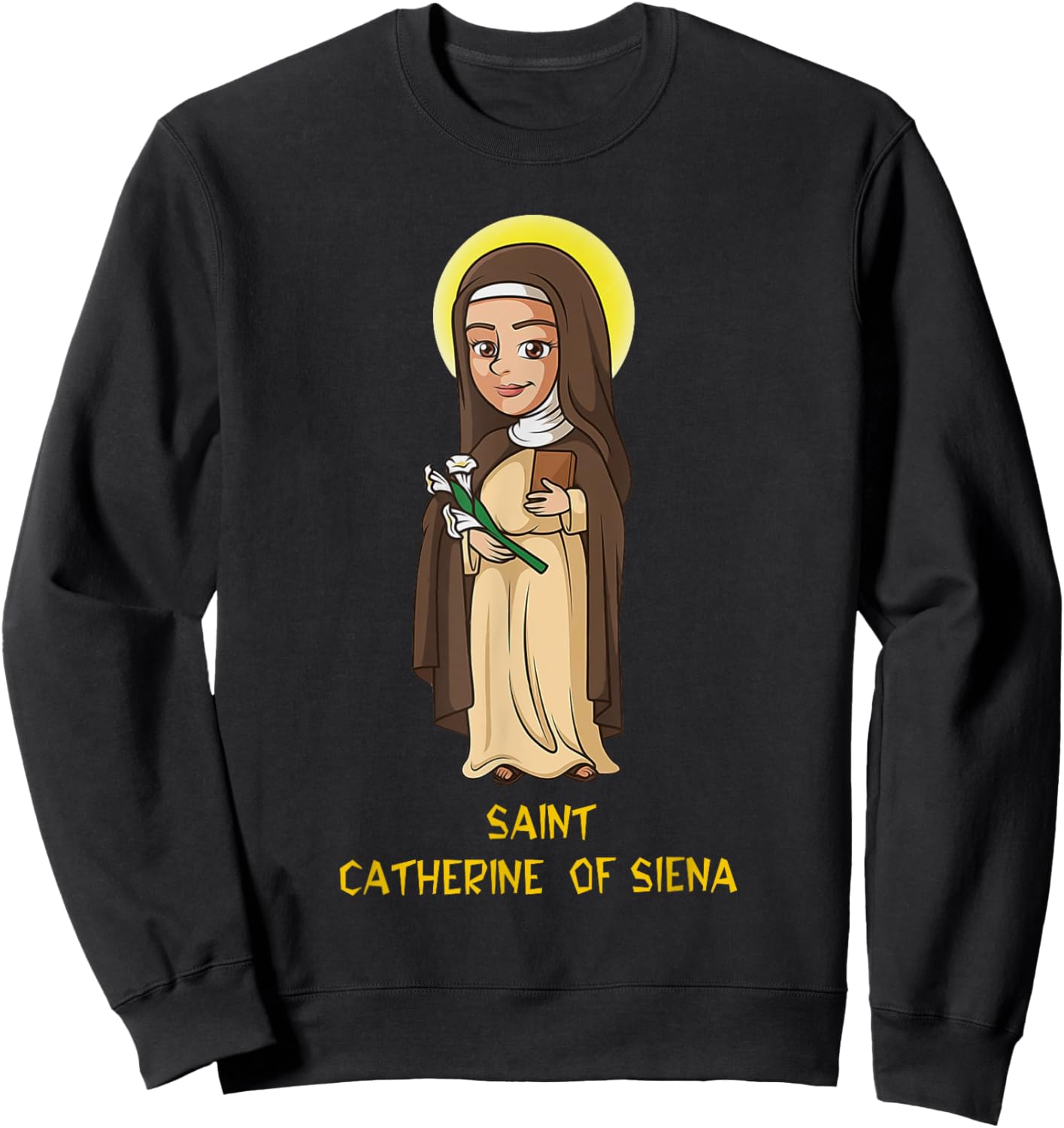 St.Catherine of Siena Catholic Purity Girls Teens Sweatshirt - Sweatshirt | Black