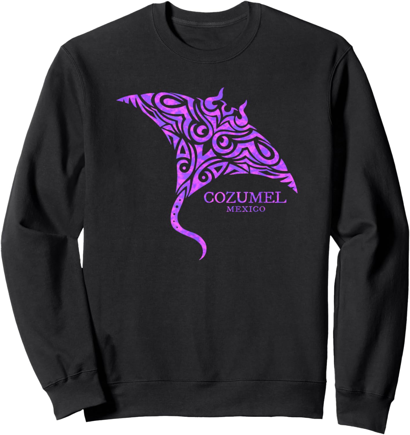 Cozumel Mexico Stingray Colorful Girls Souvenir Sweatshirt - Sweatshirt | Black