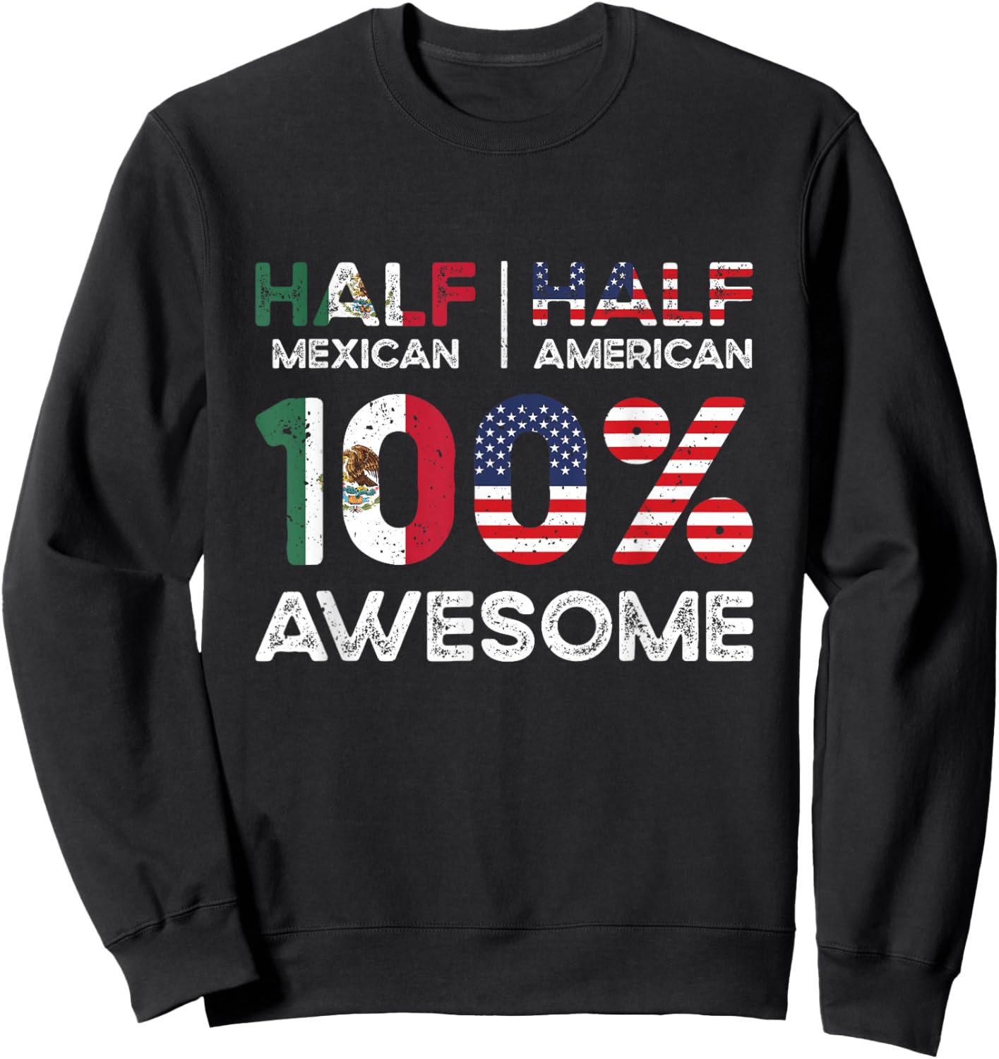 Mexican American Patriot USA Grown Mexico US Flag Sweatshirt - Sweatshirt | Black