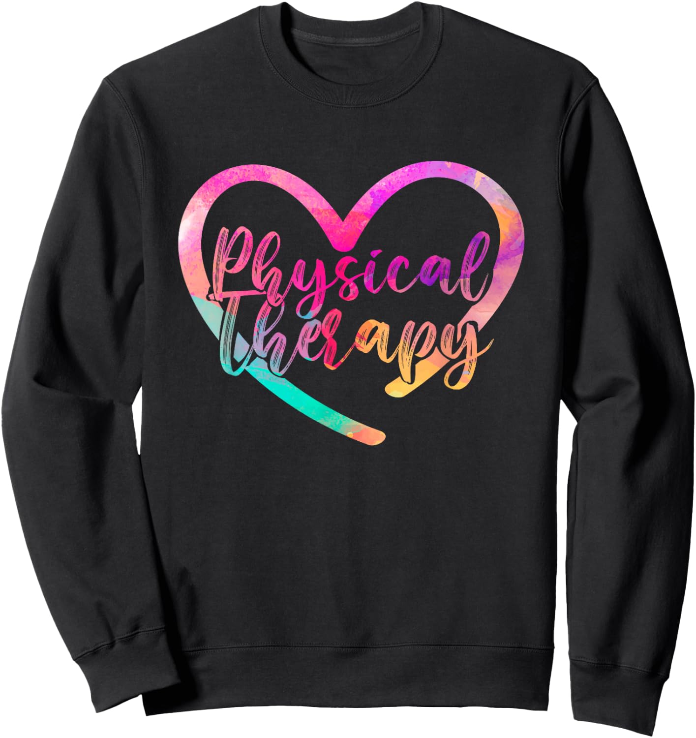 Love PTA Doctor Heart Physical Valentines Day Gift Therapy Sweatshirt - Sweatshirt | Black