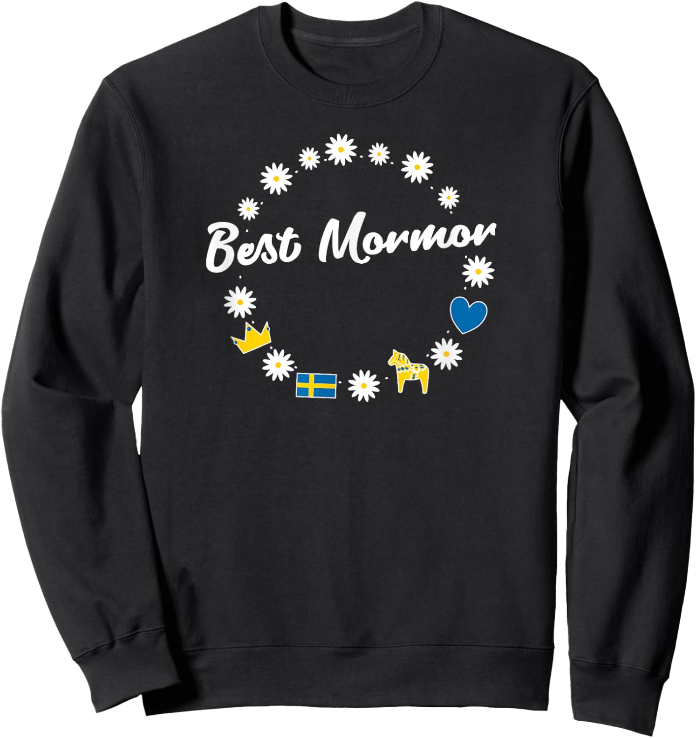 Best Mormor Grandma Swedish Granny Sweden Shirt Sweatshirt - Sweatshirt | Black