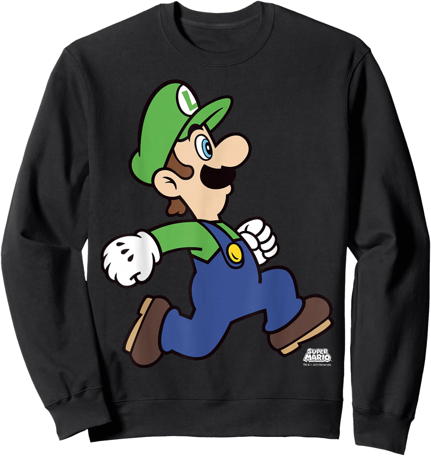 Super Mario Luigi Run Portrait Sweatshirt - Sweatshirt | Black