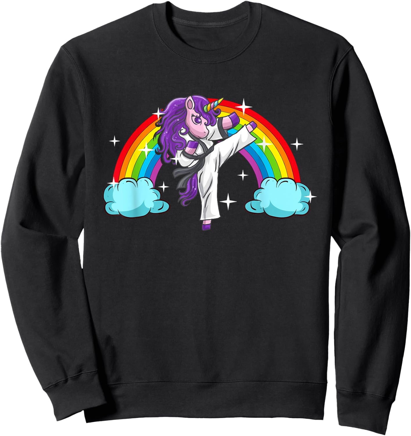 Unicorn Kung Fu Karate Marital Arts Jiu Jutsu Magical Girls Sweatshirt - Sweatshirt | Black