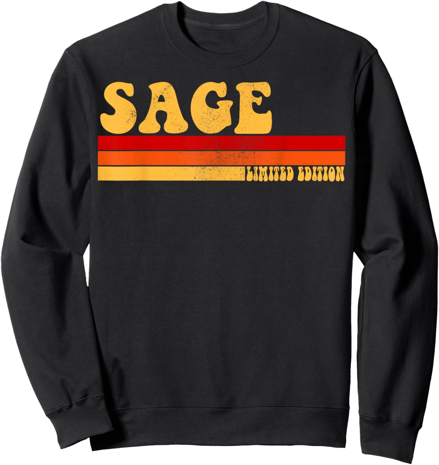 SAGE Name Personalized Idea Men Retro Vintage SAGE Sweatshirt - Sweatshirt | Black
