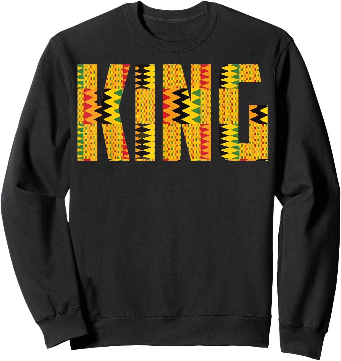 Funny African King Gift Boys Cool Kente Cloth Lover Sweatshirt - Sweatshirt | Black