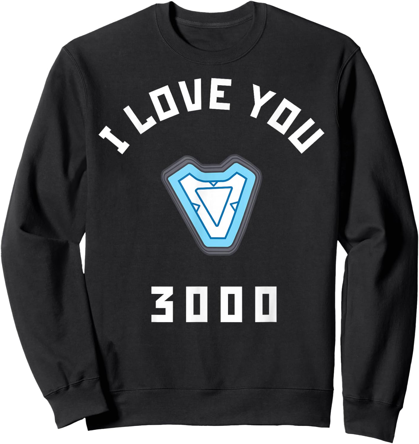 Marvel Avengers Endgame Iron Man I Love You 3000 Arc Reactor Sweatshirt - Sweatshirt | Black