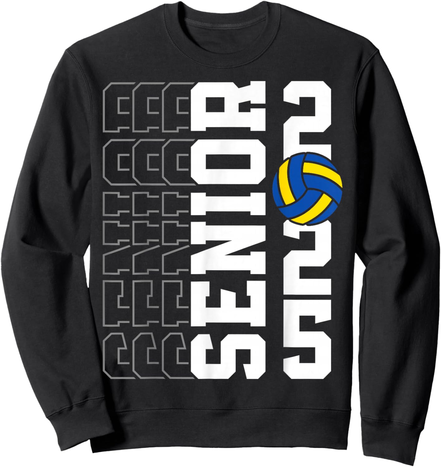 Class of 2025 Graduation Senior Volleyball Player Boys Girls Sweatshirt - Sweatshirt | Black