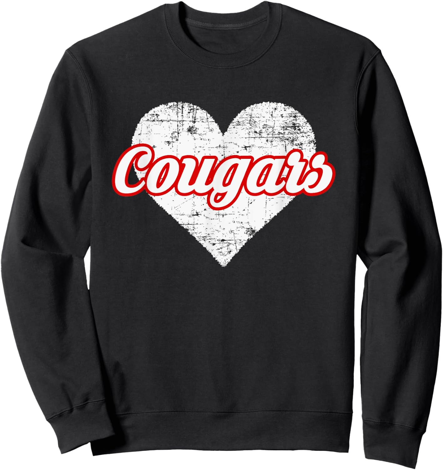 Hazleton Area Cougars Over Heart Sweatshirt - Sweatshirt | Black