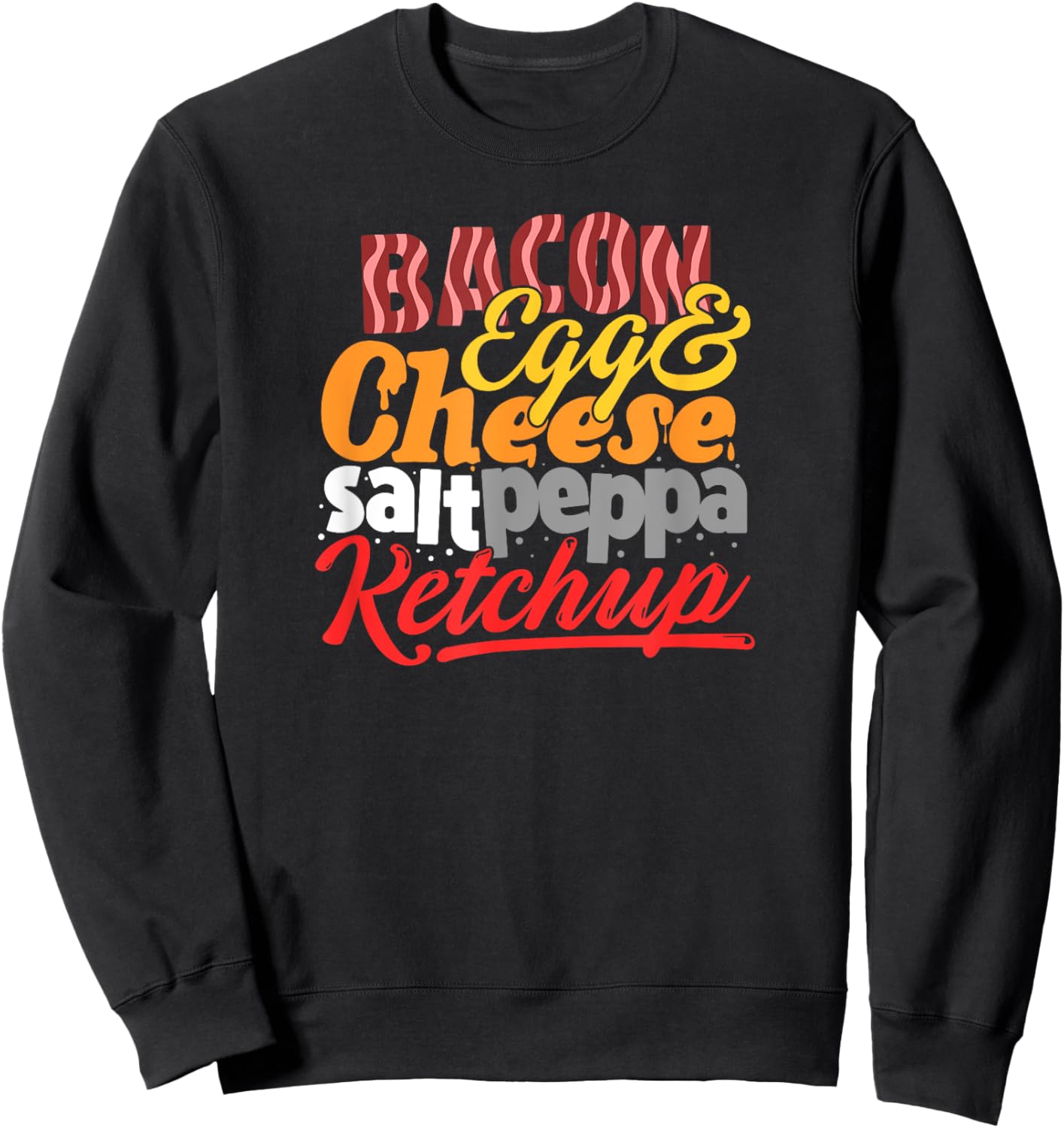 New York Breakfast Sandwich BECSPK Bacon Egg & Cheese Foodie Sweatshirt - Sweatshirt | Black