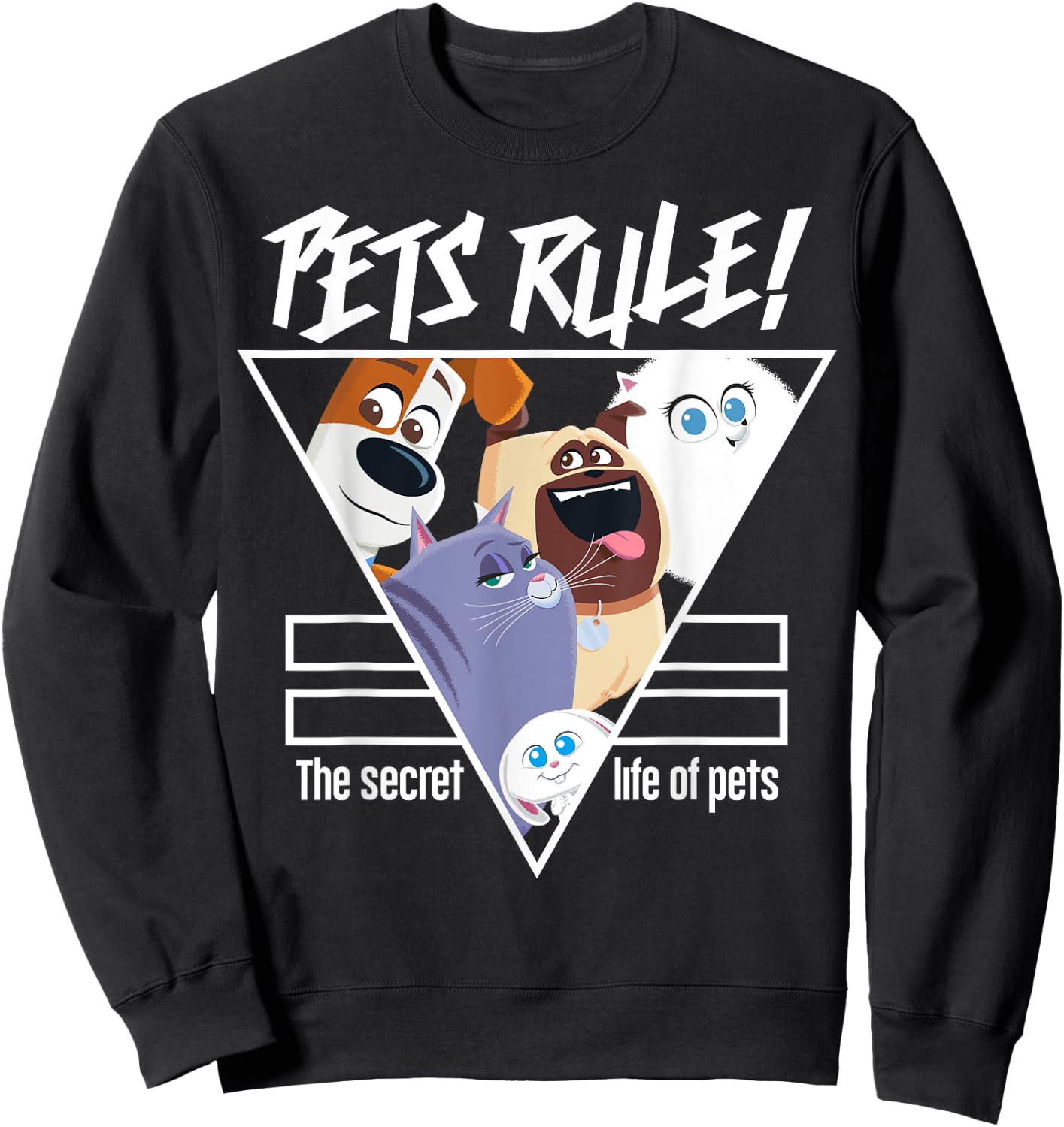 Illumination - The Secret Life of Pets Pet , Kids/ , -Adults, Boys, Short Sleeve, Black, Small, Classic Fit, Cotton Blend Sweatshirt - Sweatshirt | Black