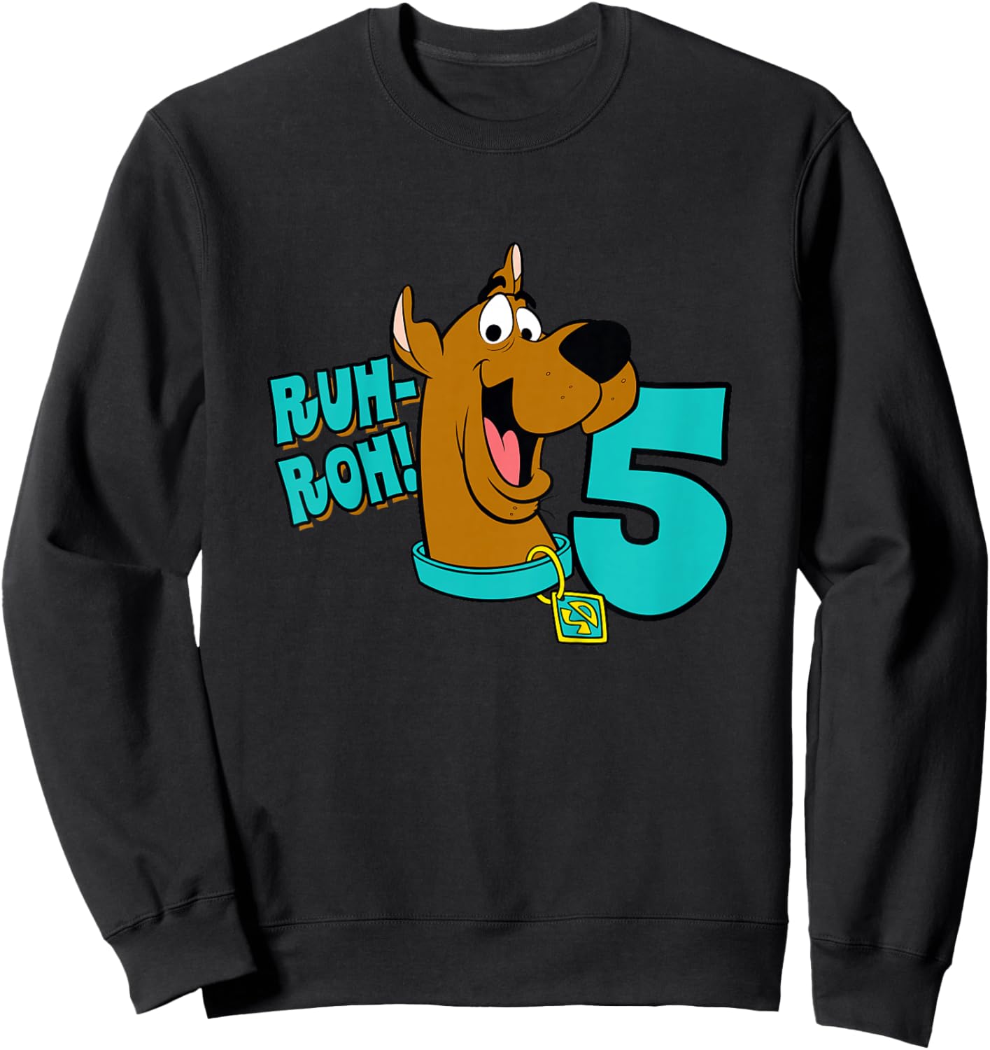 Kids Scooby-Doo 5th Birthday Ruh-Roh! I'm 5! Sweatshirt - Sweatshirt | Black