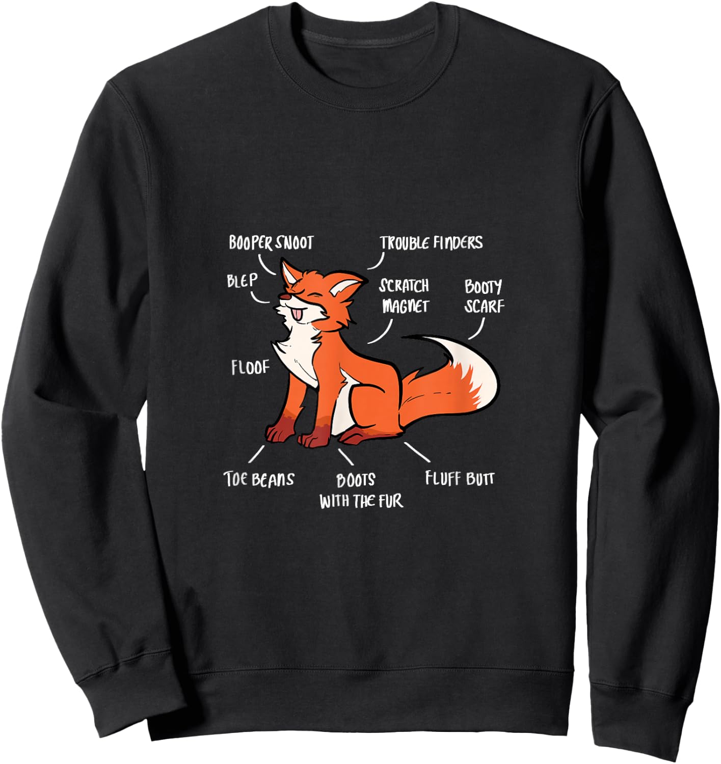 Anatomy Of A Fox Fox Lover Sweatshirt - Sweatshirt | Black