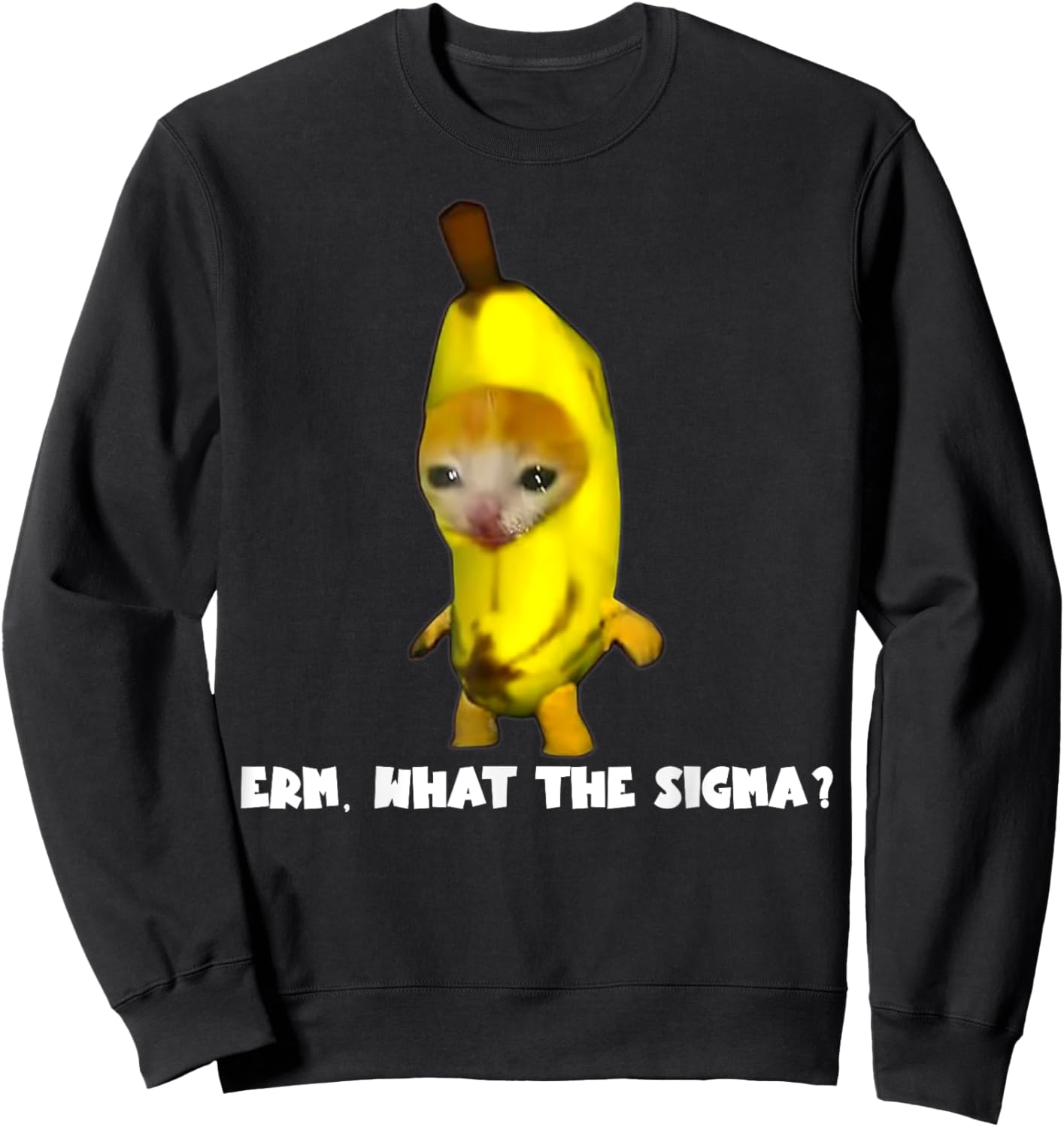 Sigma Banana Cat Costume Cat Meme Funny Memes Internet Memes Men Women Sweatshirt - Sweatshirt | Black