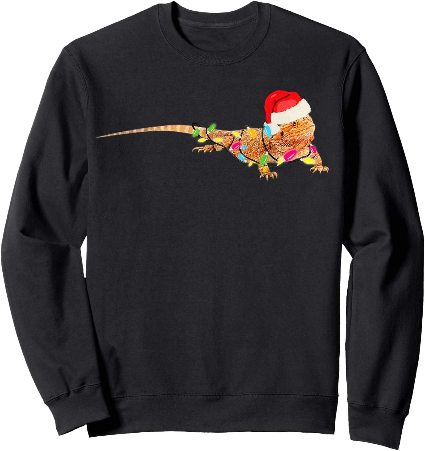 Christmas Funny Bearded Dragon For Mom Dad Kids Sweatshirt - Sweatshirt | Black
