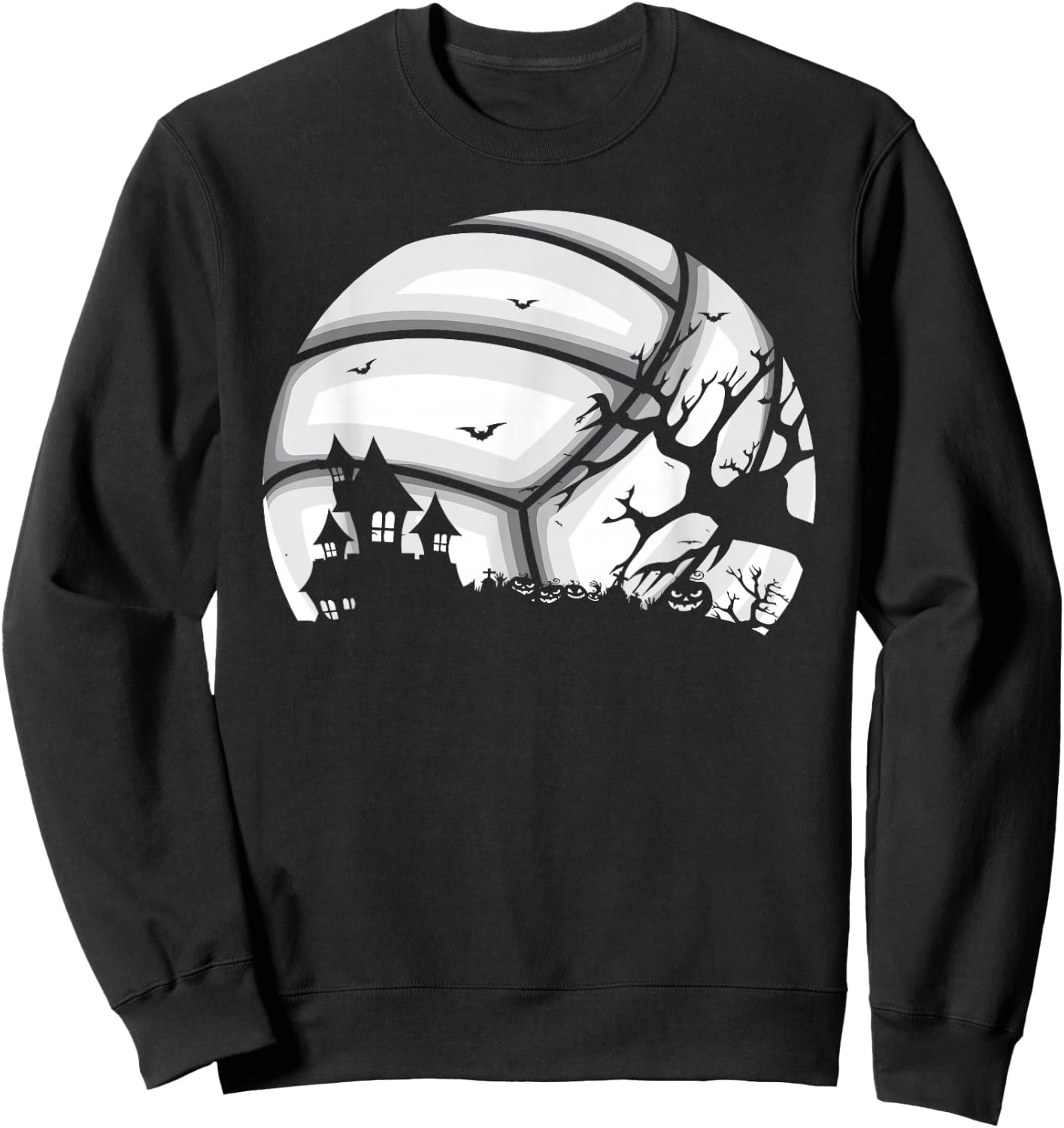 Spooky Scary Varsity Volleyball Player Halloween Costume Sweatshirt - Sweatshirt | Black