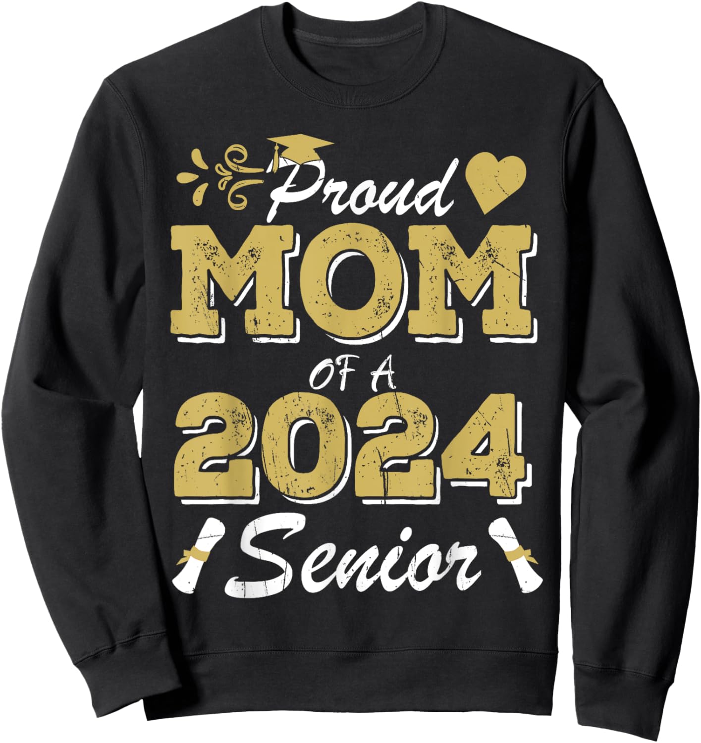Proud Mom of a senior 2024 Class of 2024 Mom of a senior Sweatshirt - Sweatshirt | Black
