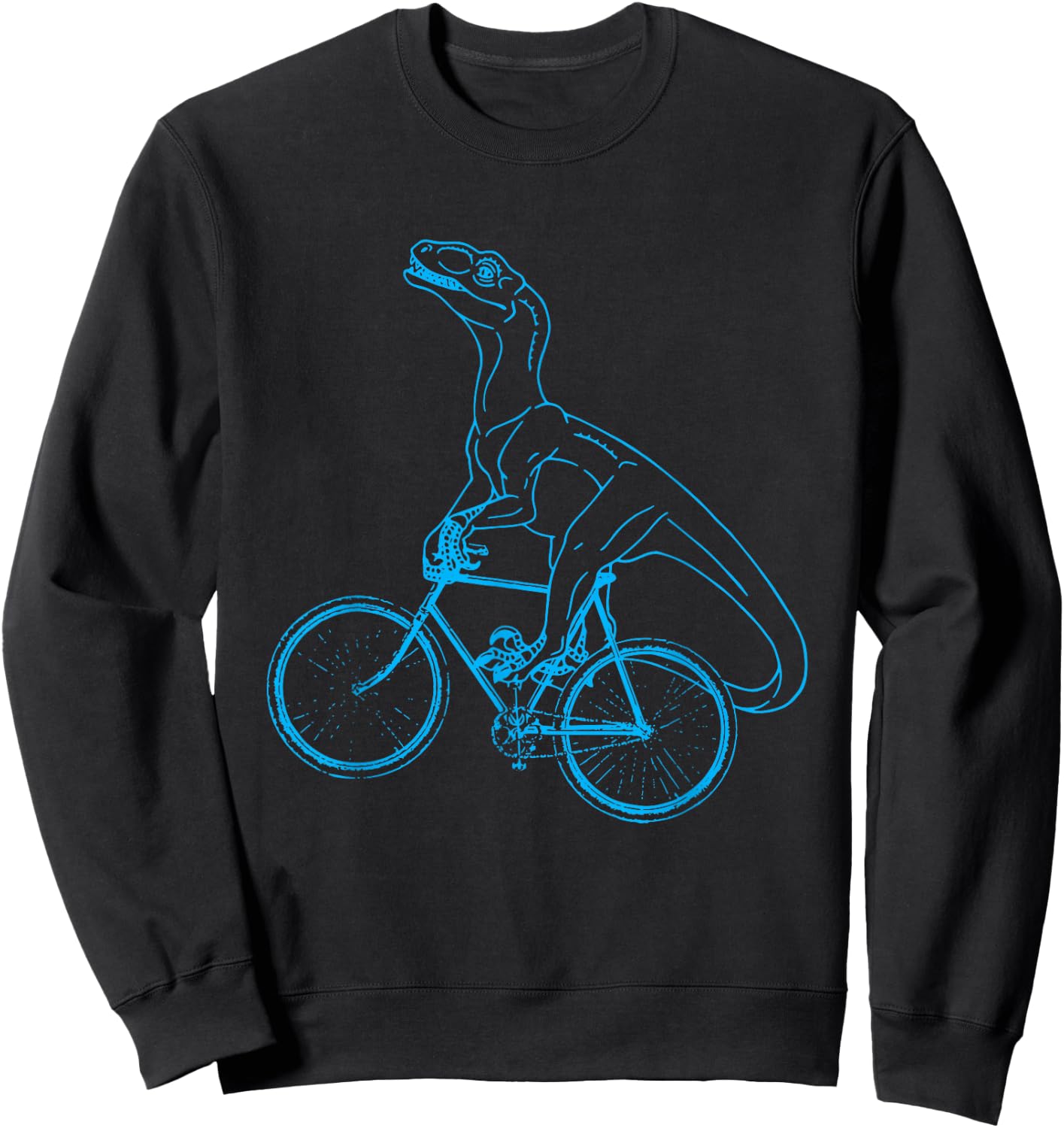 Funny Dinosaur Bicycle Bike Cycling Dino Sweatshirt - Sweatshirt | Black