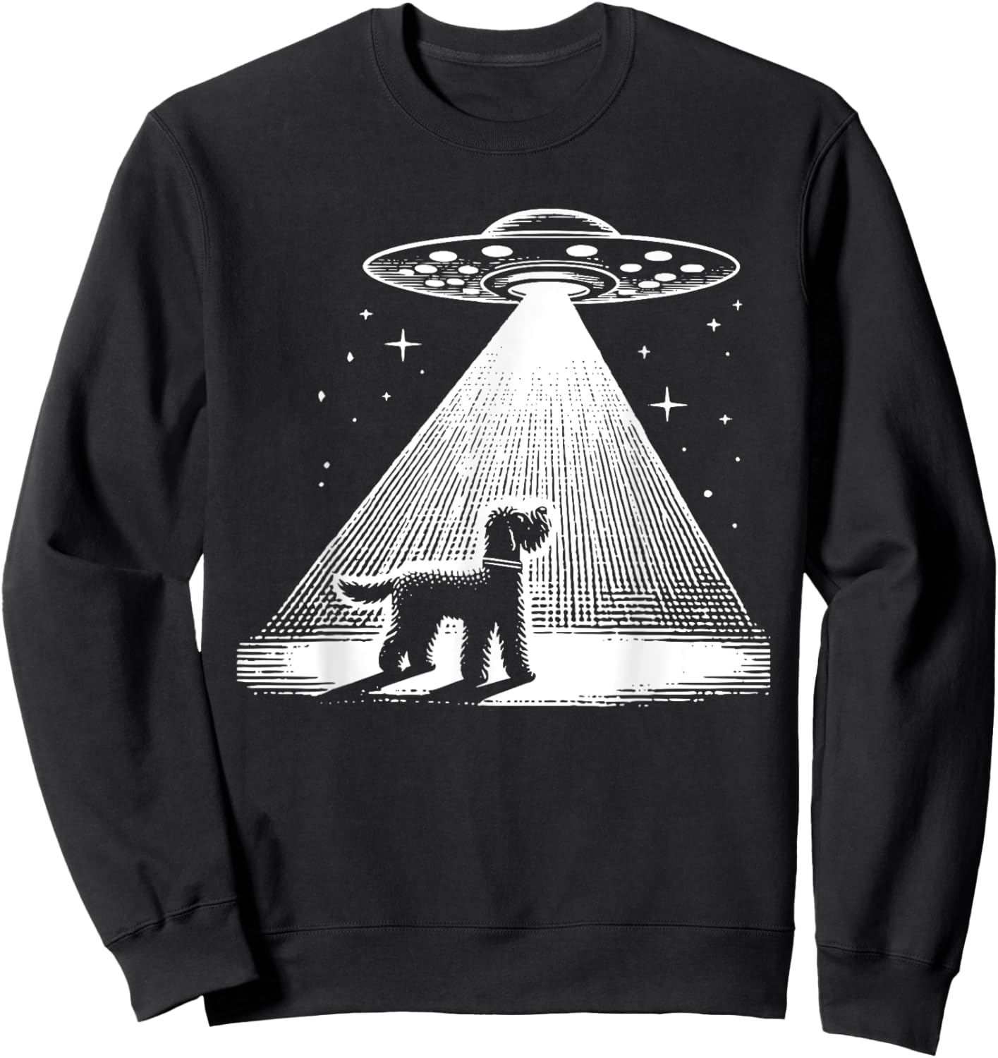 Whoodle Mom Dad Dog - Funny Alien UFO Sweatshirt - Sweatshirt | Black