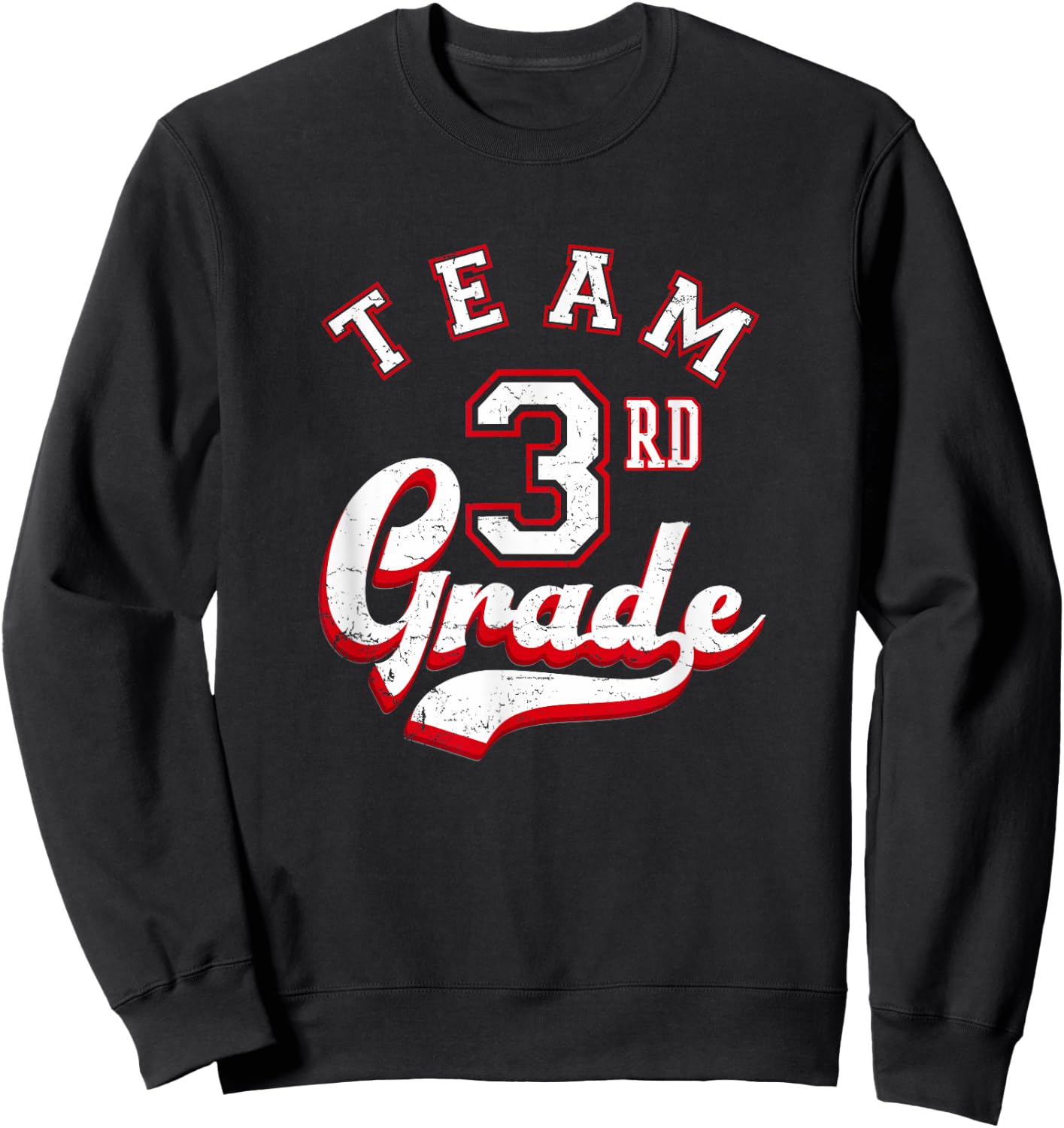 Team 3rd Grade Third for Teacher or Students Distressed Women Kids Sweatshirt - Sweatshirt | Black