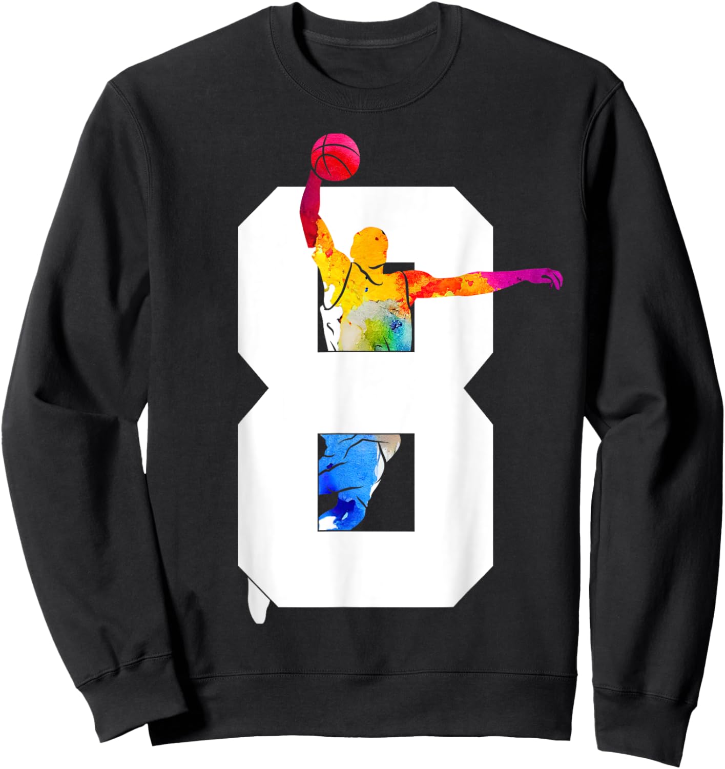 8 Years Basketball 8th Birthday Sweatshirt - Sweatshirt | Black