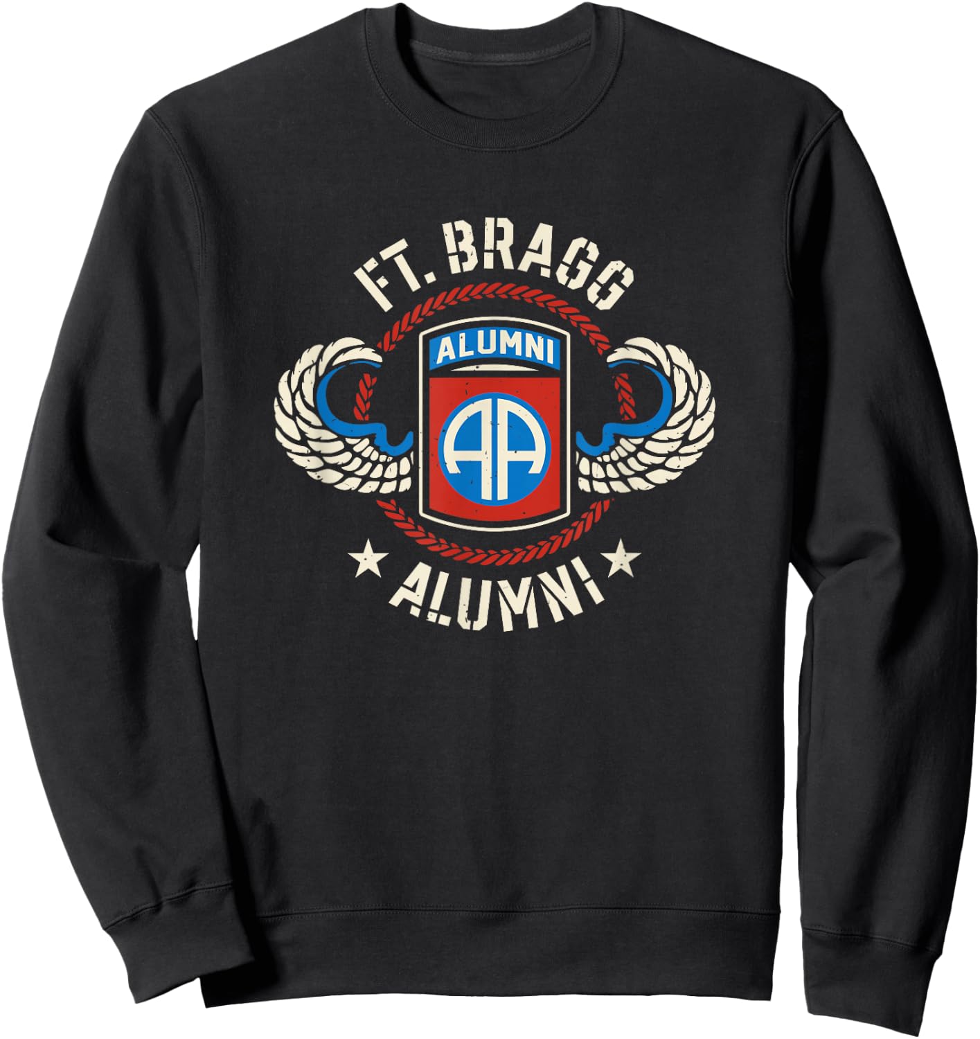 Ft Bragg Alumni 82nd Airborne Division Paratrooper Sweatshirt - Sweatshirt | Black
