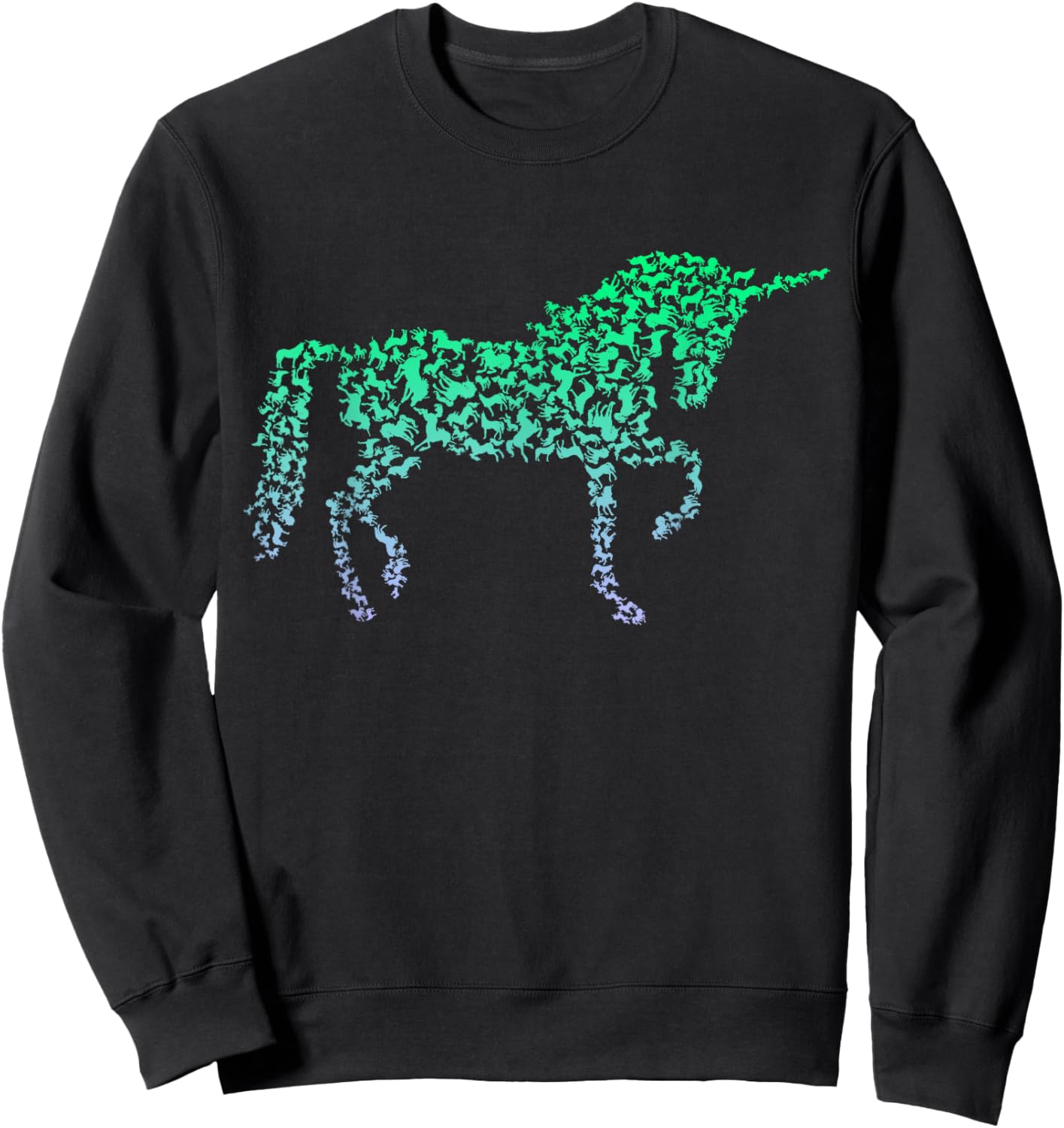 Silhouette Icon Unicorn Shirt | Boys Unicorn Sweatshirt - Sweatshirt | Black
